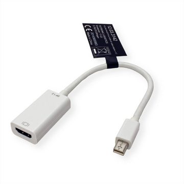 ROLINE Mini DisplayPort-HDMI Adapter, v1.2, Mini DP ST - HDMI BU Audio- & Video-Adapter Mini DisplayPort Männlich (Stecker) zu HDMI Typ A Weiblich (Buchse), 10.0 cm, Aktiv