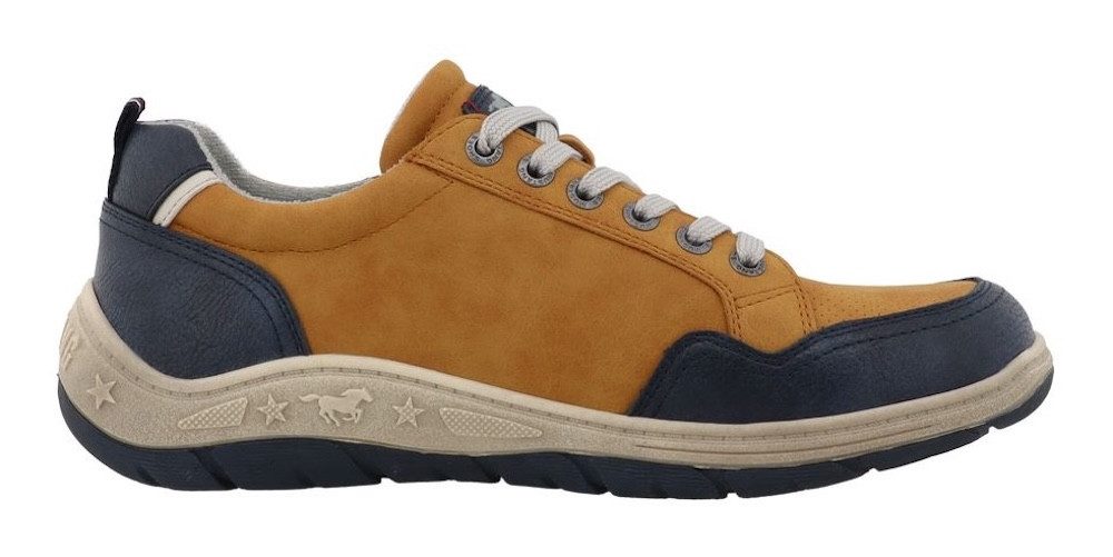 Mustang Shoes Benedetto Sneaker Halbschuh, Schnürschuh, Freizeitschuh mit markantem Kontrastbesatz – Bild 4 von 5