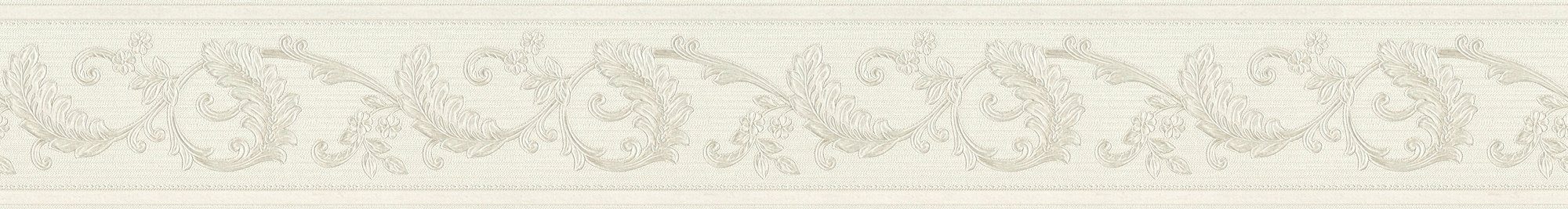 A.S. Création Bordüre Only Borders, strukturiert, Barock, Designer Tapete Bordüre Glitzereffekt creme