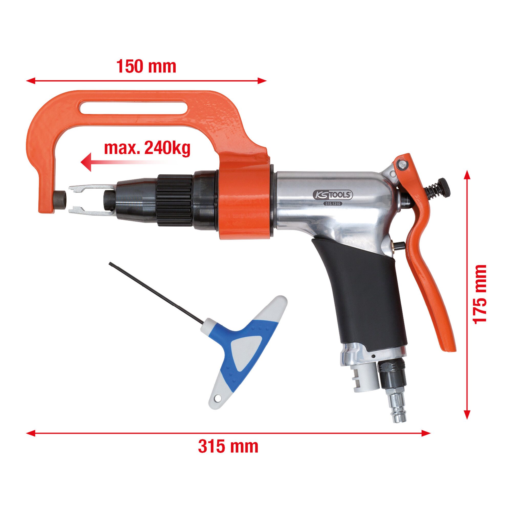 KS Tools Schweißpunktbohrer KS Tools Druckluft-Schweißpunkt-Bohrmaschinen-Satz, 3-teilig