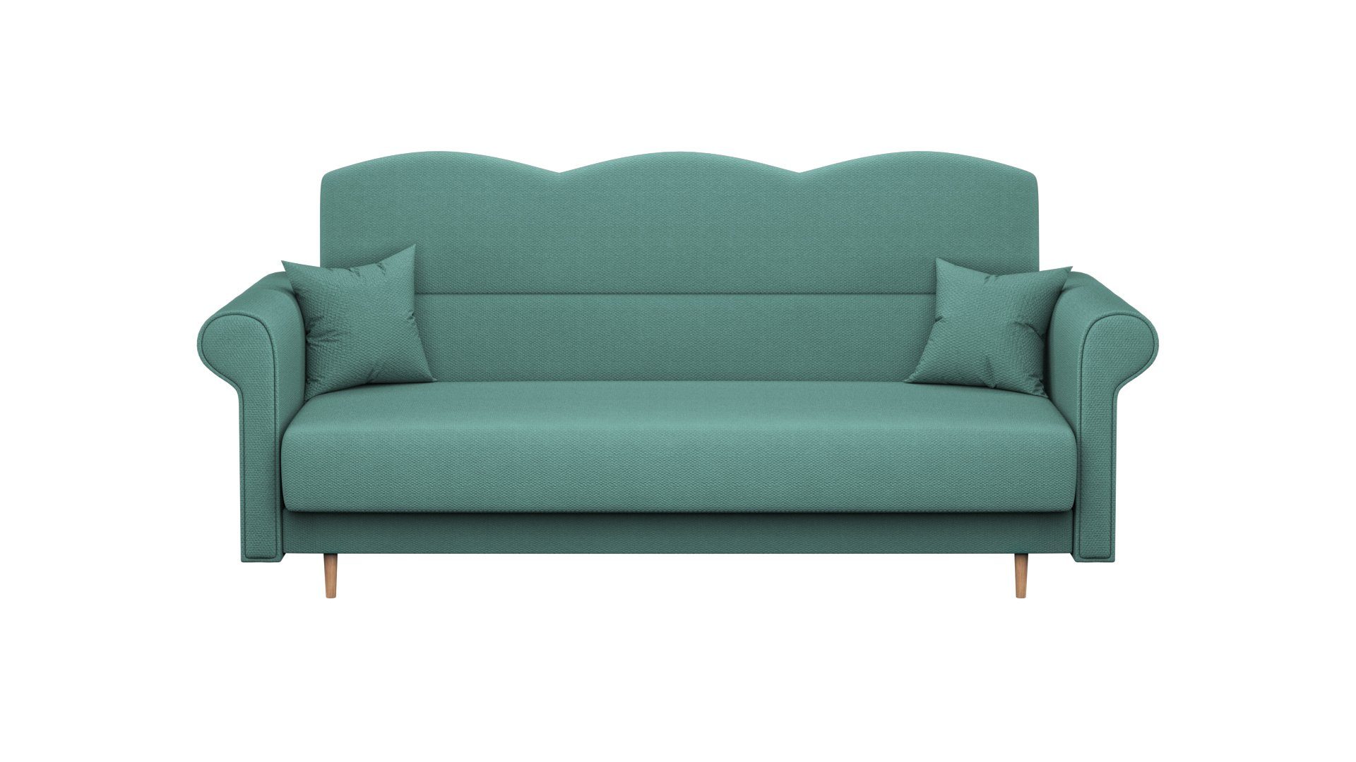 Sofa Dreisitzer Modernes Dreisitzer Siblo 3 mit - Bettzeugbehälter Minze 3-Sitzer Sofa Tiziano Schlaffunktion -