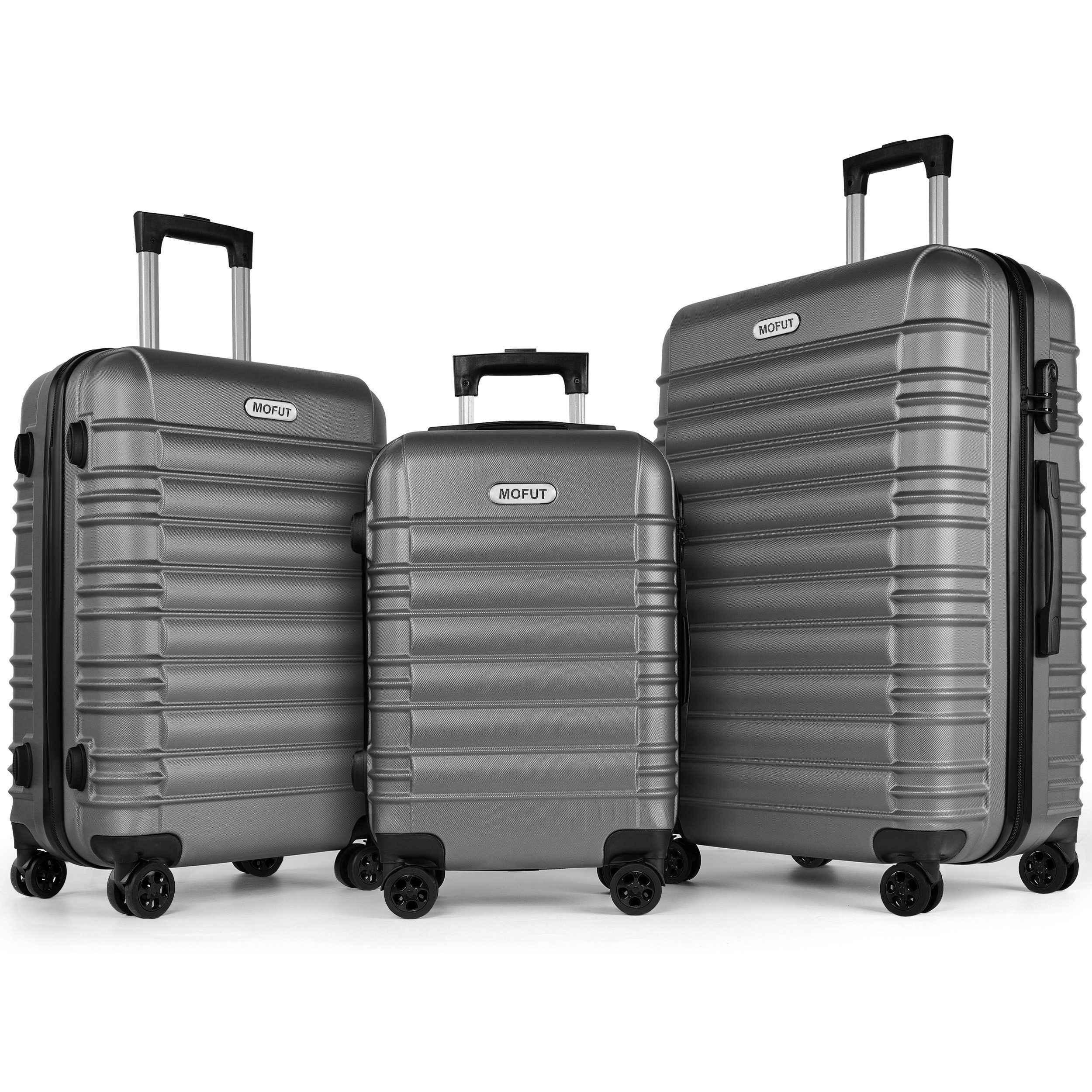 MoFut Kofferset Kofferset Reisekoffer 4 Zwillingsrollen Hartschale Trolley Koffer, 4 Rollen, Trolley Handgepäck Große Kapazität mit Zahlenschloss