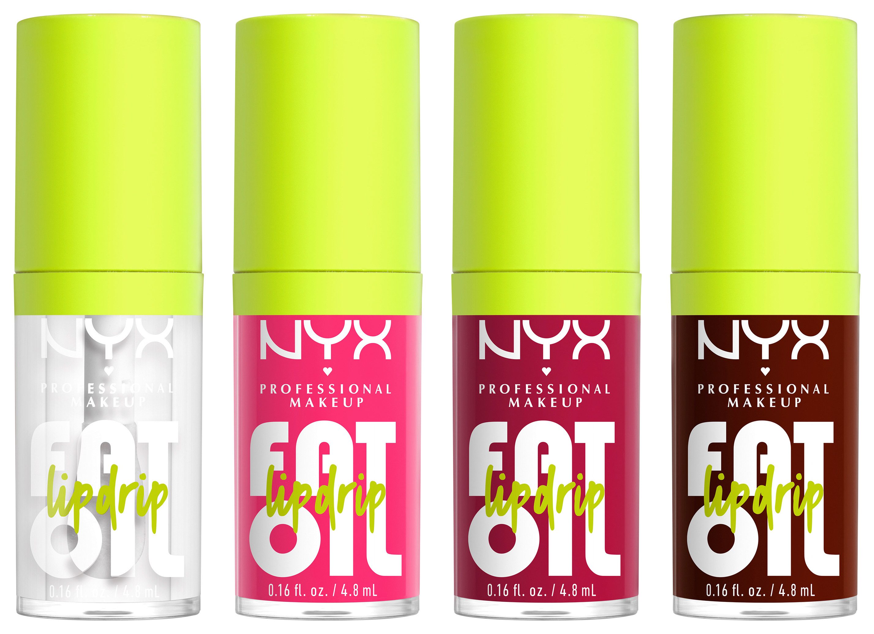 NYX PROFESSIONAL MAKEUP Schmink-Set FAT OIL LIP DRIP KIT, 4-tlg., Nicht klebrig, polstert die Lippen auf, pflegt, glänzendes Finish.