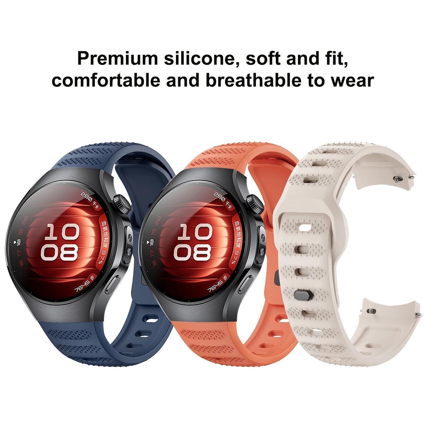 Wigento Smartwatch-Armband Für Huawei Watch 5 42mm Punktmuster Design Silik günstig online kaufen