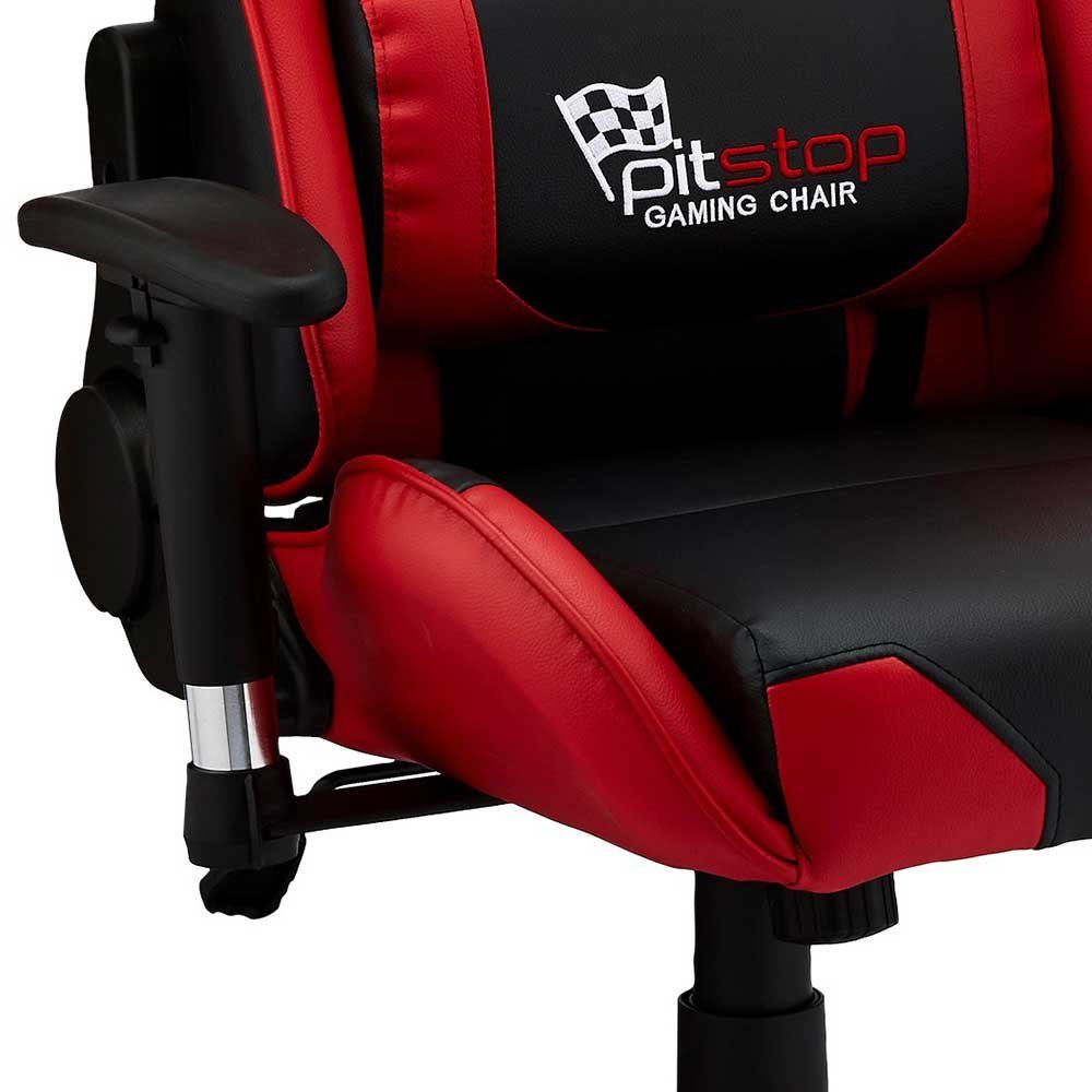 Pharao24 Gaming-Stuhl mit verstellbaren Wevena, Rollen, mit ergonomisch mit höhenverstellbar, Armlehnen, Rollen, höhenverstellbar