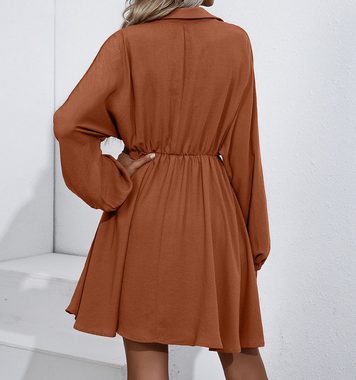 AFAZ New Trading UG Sommerkleid Langärmliges Damenkleid zum Binden an der Taille