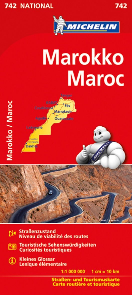 Michelin Nationalkarte Marokko 1 : 1.000 000 / diverse, Straßen- und Tourismuskarte