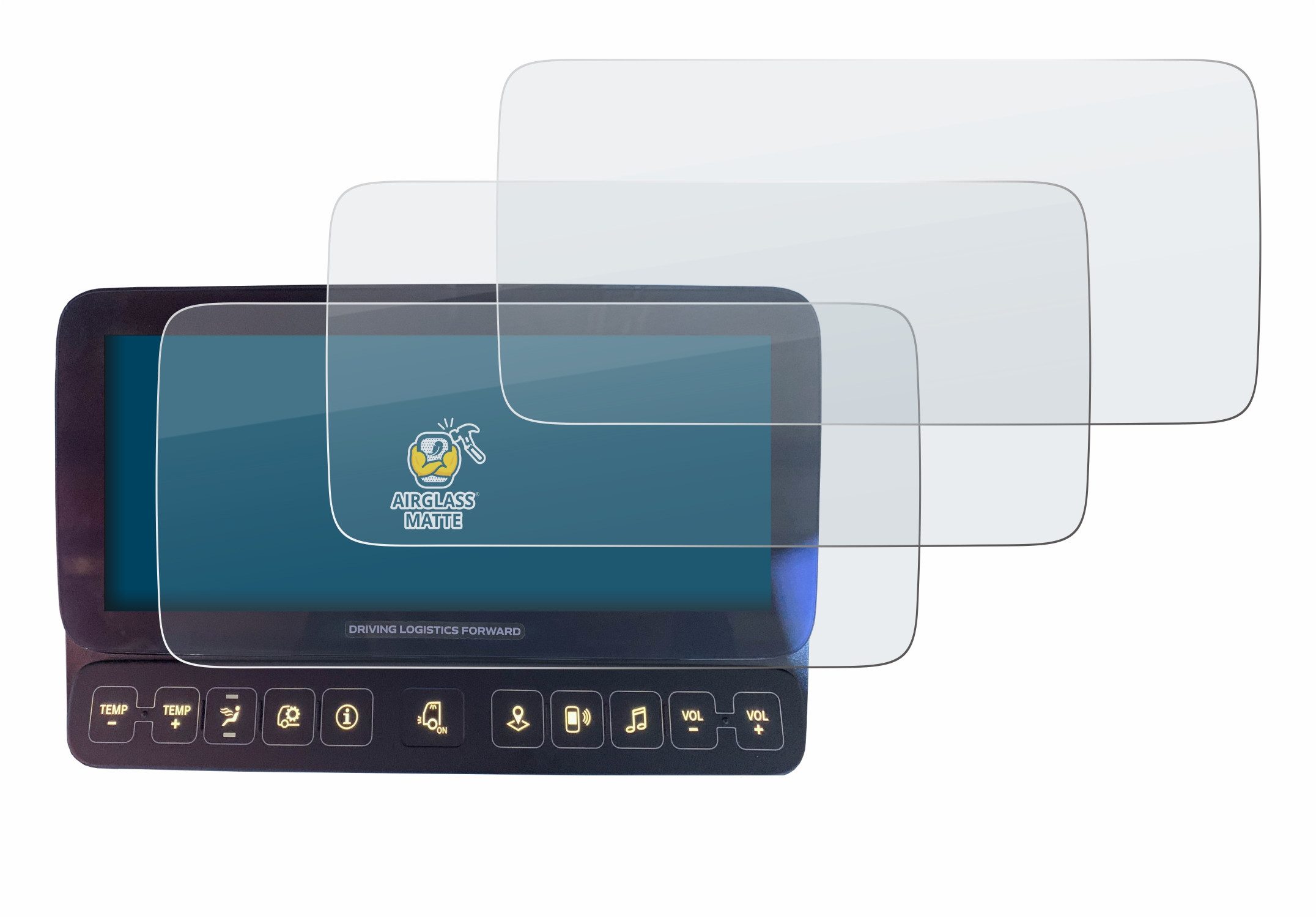 BROTECT Displayschutzglas Folie für Mercedes-Benz Actros 2019 Touch-Display 10", 3 Stück, Schutzfolie Glas Panzer Display Schutz matt