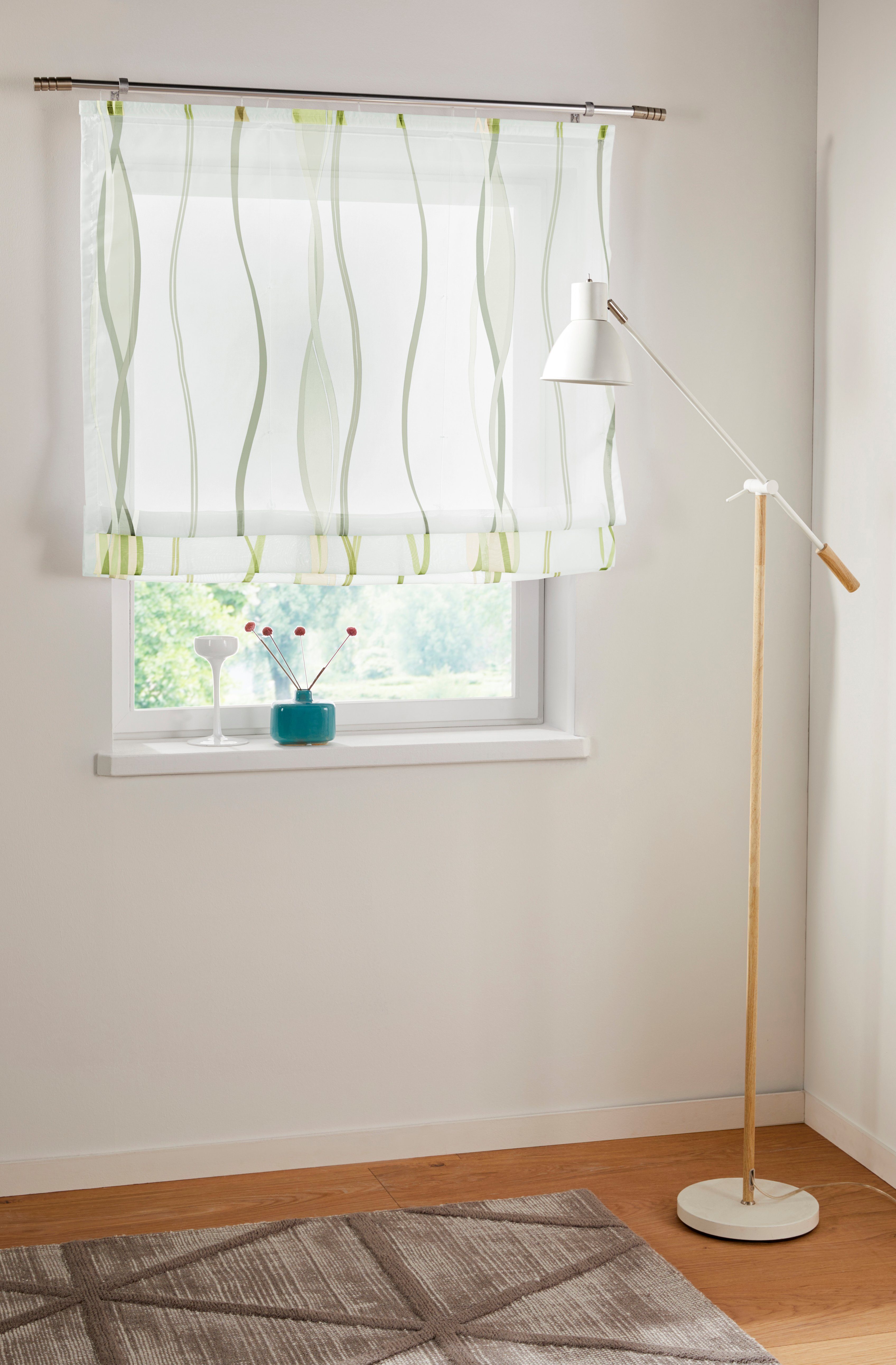 my home Raffrollo Dimona, mit Klettschiene, Transparent, Voile, Polyester, günstig online kaufen