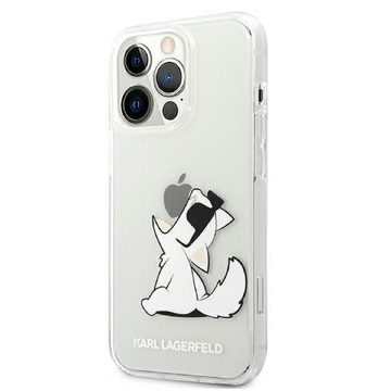 KARL LAGERFELD Handyhülle Case iPhone 13 Pro Max Hardcase Cover Katze transparent 6,7 Zoll, Kantenschutz