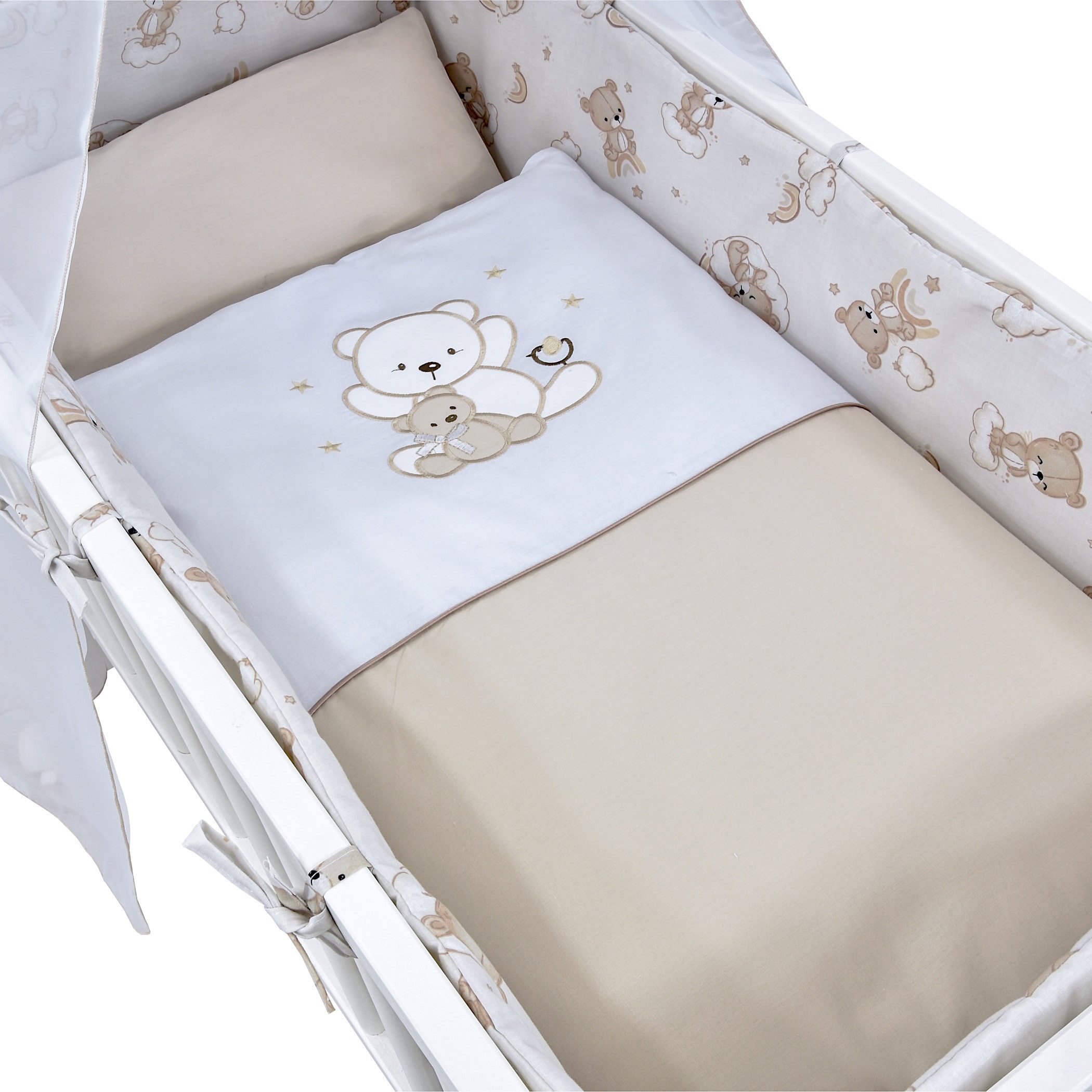 Baby-Delux Babybettwäsche Baby Wiegenset, Textilien, 6 teilig, Wiegenset 6-tlg. für Babywiege 90x40 (ohne Wiege) verschiedene Designs