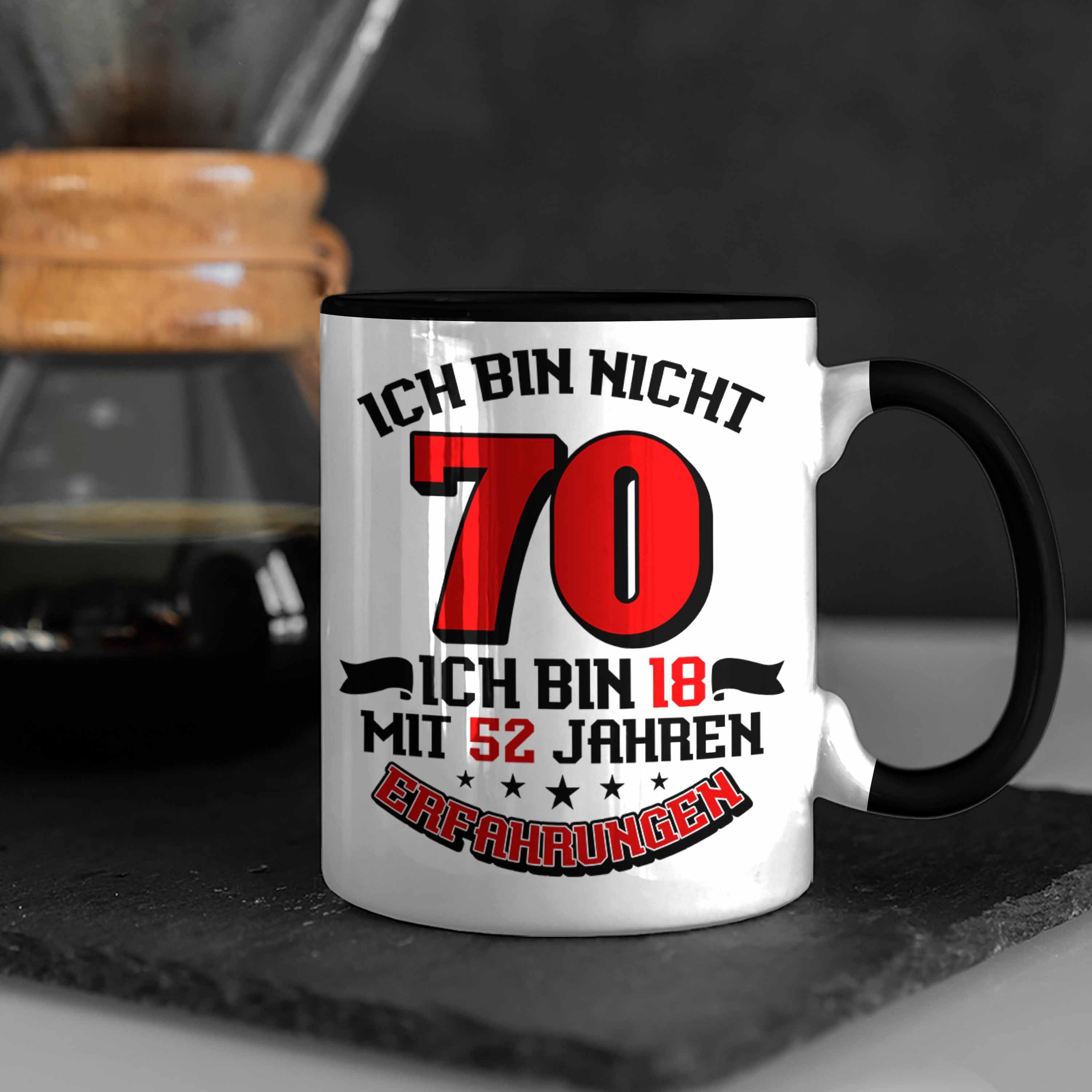 Trendation Tasse Geburtstag Männer Schwarz 70 für Frauen Spruch 70. 18 Geschenkidee Jahre Tasse