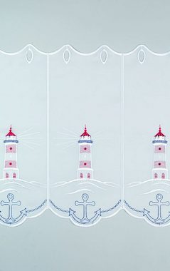 Scheibengardine Leuchtturm, Plauener Spitze®, (1 St), transparent, HxB 40x48.9cm