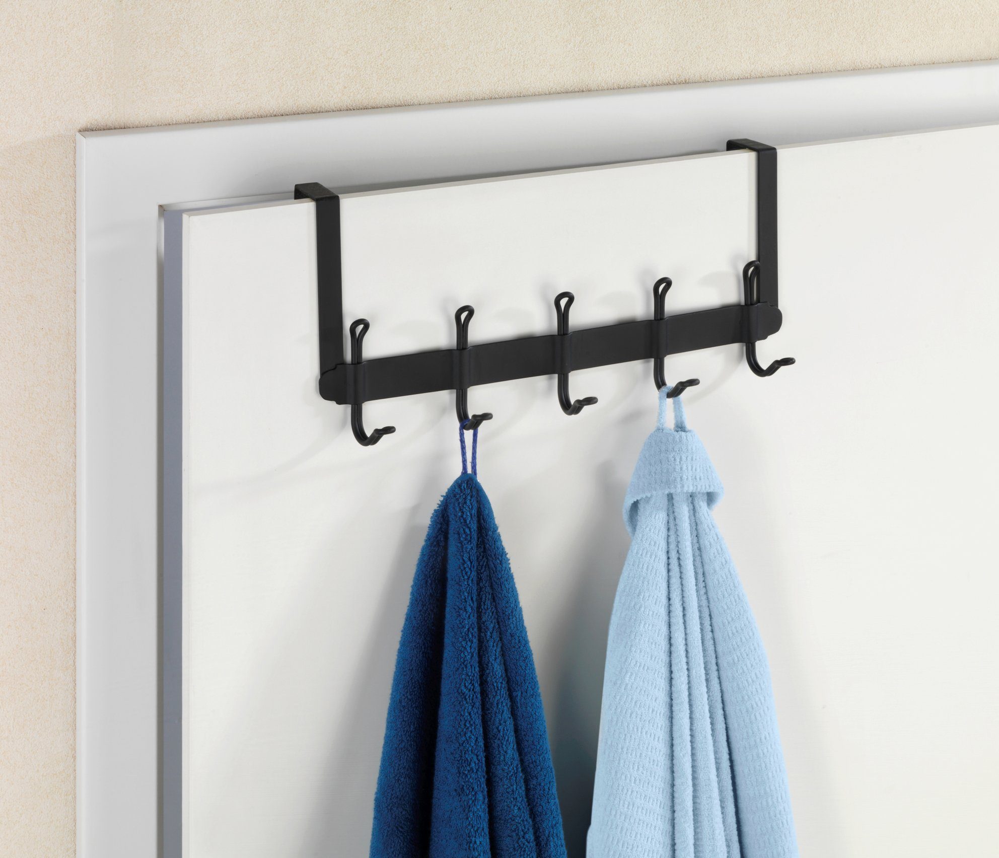 WENKO Türhaken Modell Nostalgie, Türen, Türgarderobe, Hakenleiste mit 5 Haken, für einen Türfalz von 2 cm