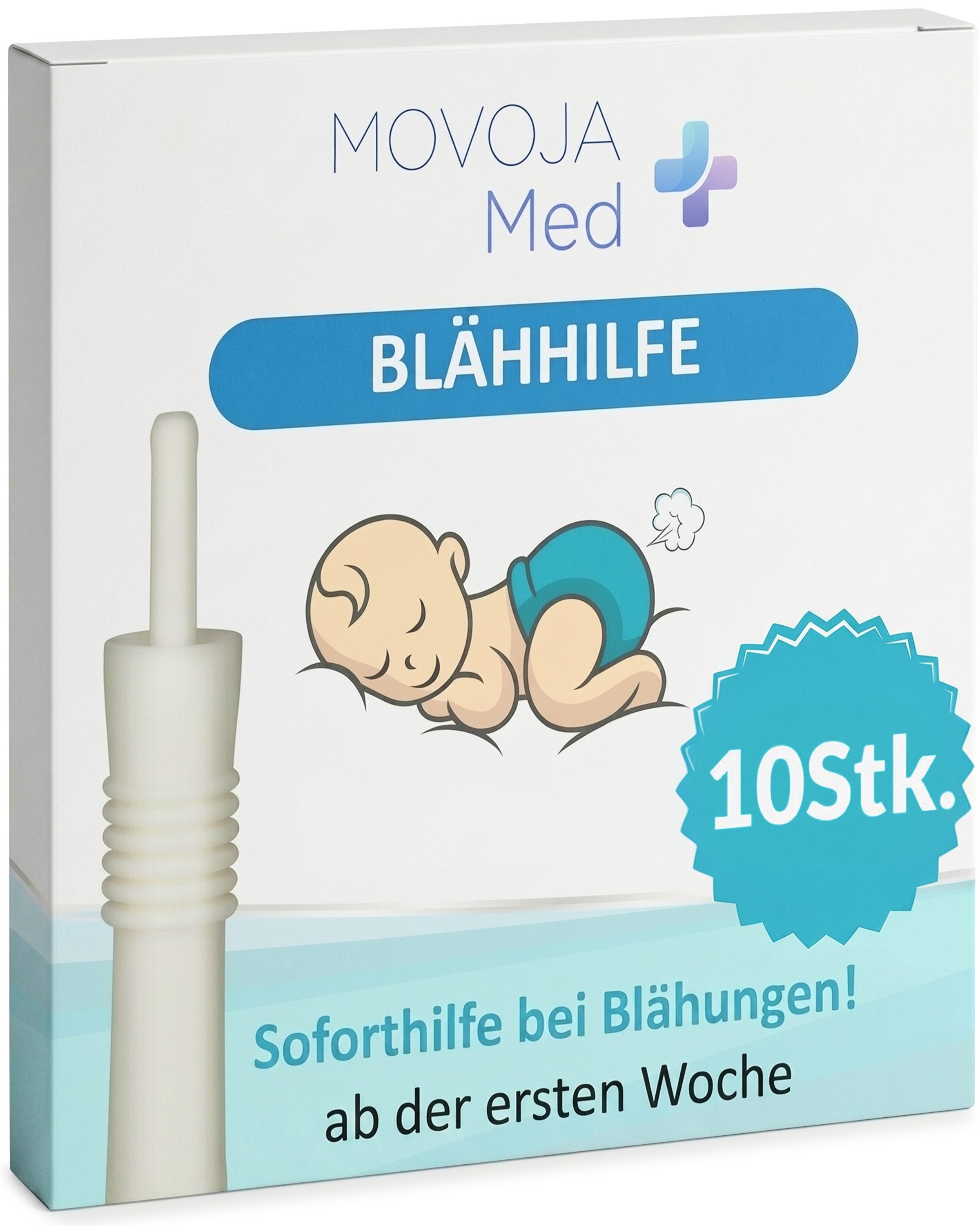 MOVOJA Babypflege-Set Blähhilfen für Babys, Einweg-Katheter bei Blähbauch & Koliken, 10 tlg., BPA-Frei, Latex-Frei, weiche und flexible Spitze