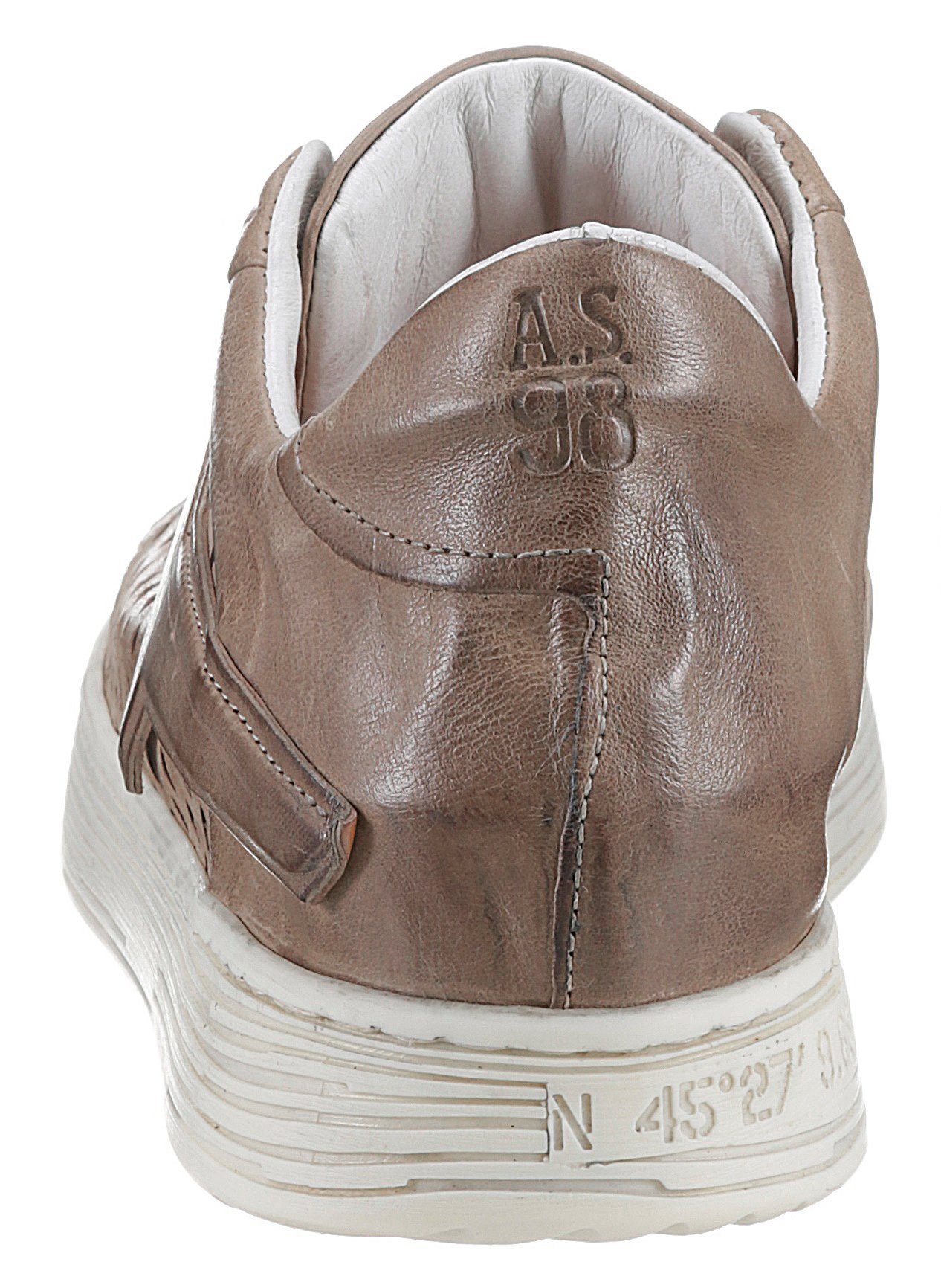 Sneaker ASZEPPA Lochmuster braun-weiß used mit A.S.98