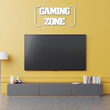 Namofactur 3D-Wandtattoo Gaming Zone Wand Deko für Gamer (4-teilig), modernes Gaming Zone Wandtattoo aus Holz, Wandgestaltung für Gamer