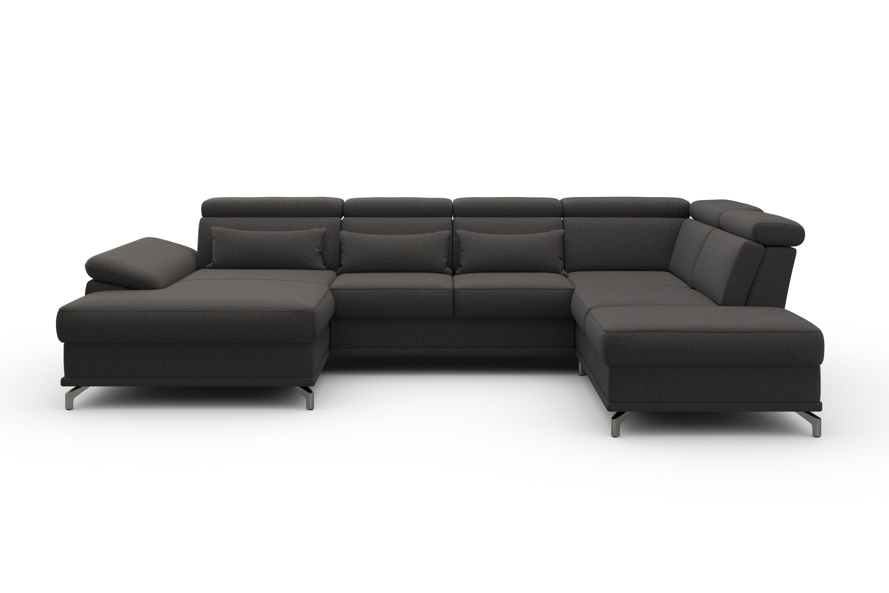 sit&more Wohnlandschaft Cabrio U-Form, B: 359 cm, mit Sitztiefen-, Arm- & Kopfteilverstellung, 3 Nierenkissen, Federkern, optional Schlaffunktion und Stauraum