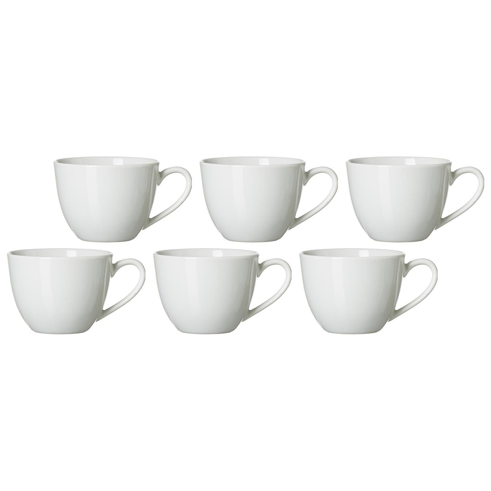 Ritzenhoff & Breker Tasse Bianco Kaffeetassen 430 ml 6er Set, Porzellan