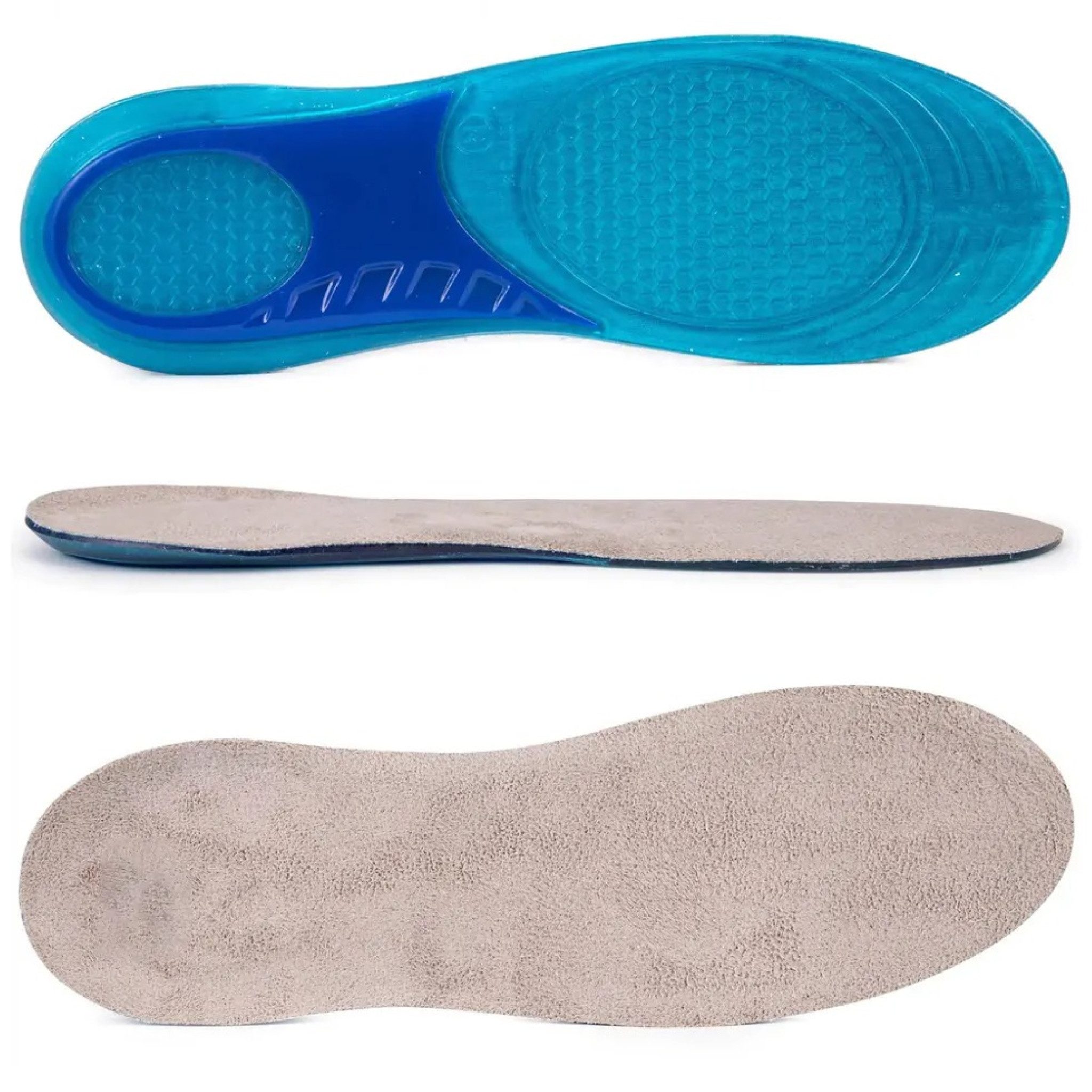 LA CUTE orthopädische Schuheinlagen Arbeitseinlagen Sport Gel-Sohle für Dämpfung und Komfort (Komfort-Einlegesohlen mit Gel-Dämpfung und ergonomischer Unterstützung, 1 Paar Gel-Einlegesohlen für Размер 39–42 oder 43–46), Individuell zuschneidbare Gel-Einlegesohlen für optimalen Komfort