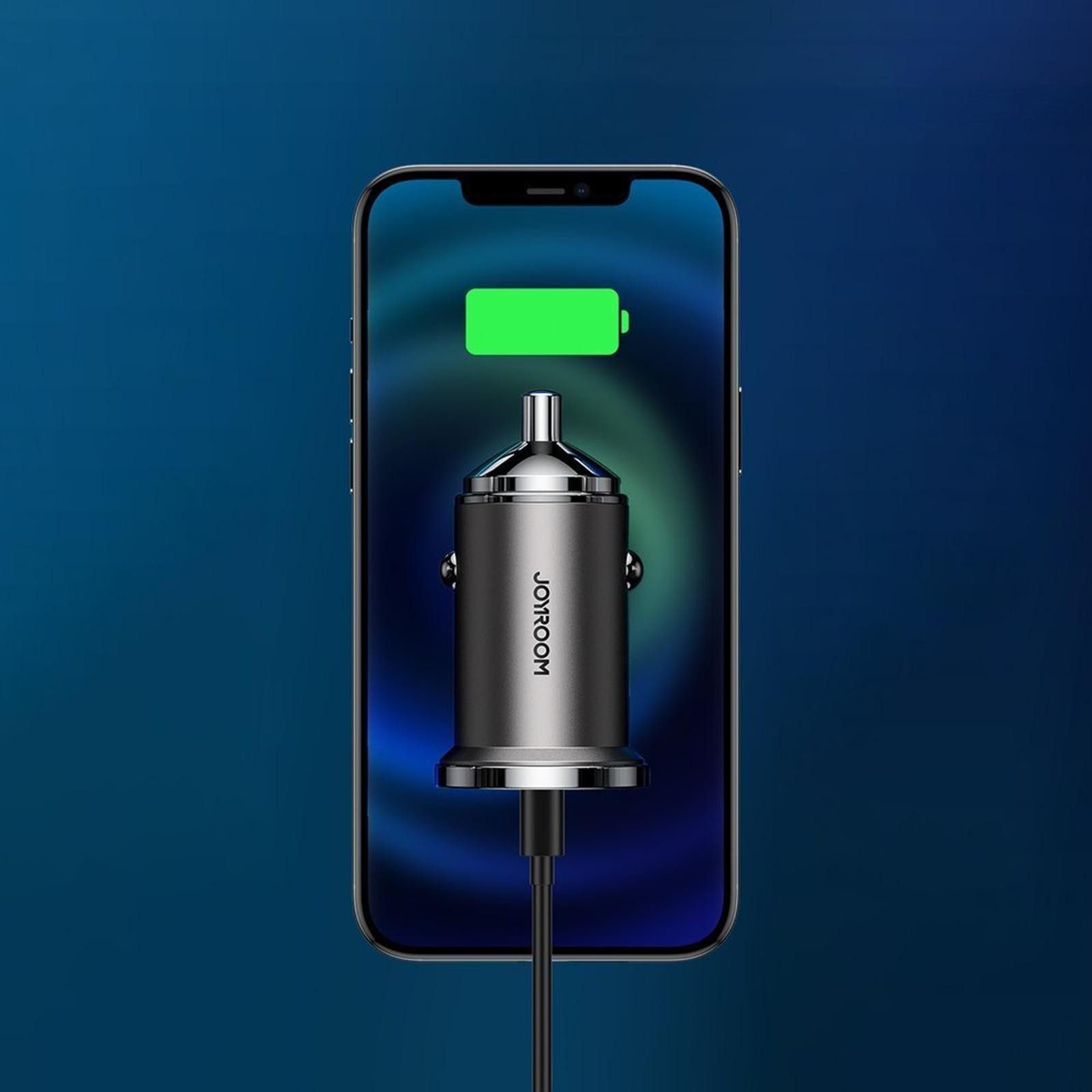 JOYROOM C-A35 KFZ Ladegerät 2 Port USB A USB C Auto Smartphone-Ladegerät (4800 mA, Handy KFZ Ladegerät 2 Port USB A USB C Auto Schnell Ladeadapter)