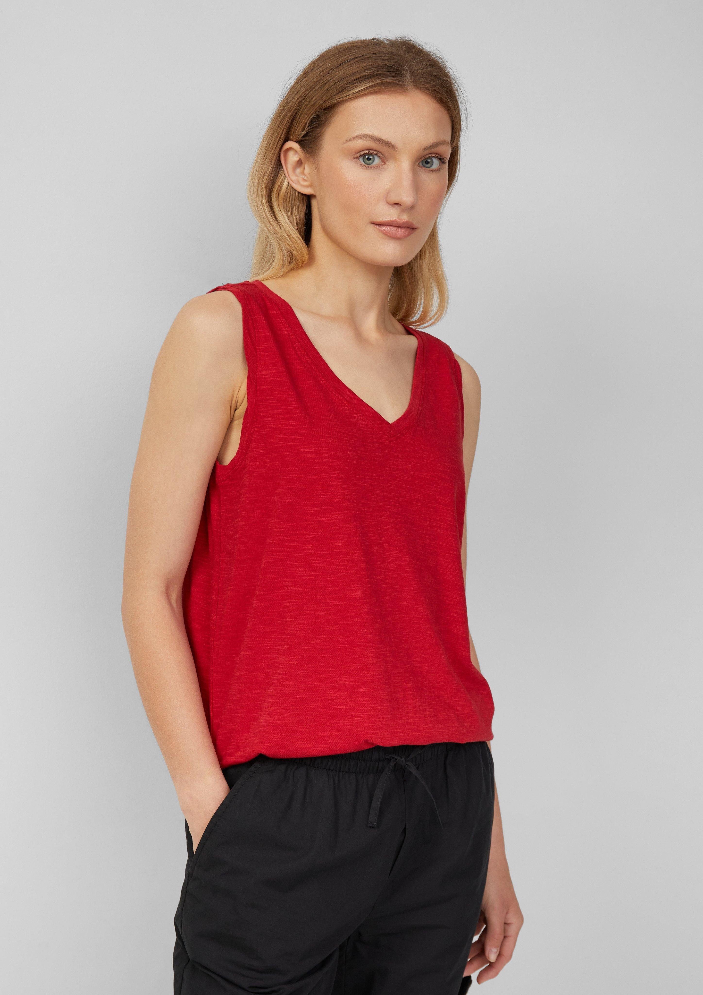 s.Oliver Shirttop Top mit Flammgarnstruktur und günstig online kaufen