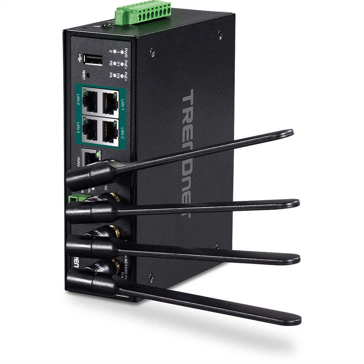 Trendnet TI-WP100 Industrial PoE+ Router Netzwerk-Switch (Wireless AC1200 Gigabit)