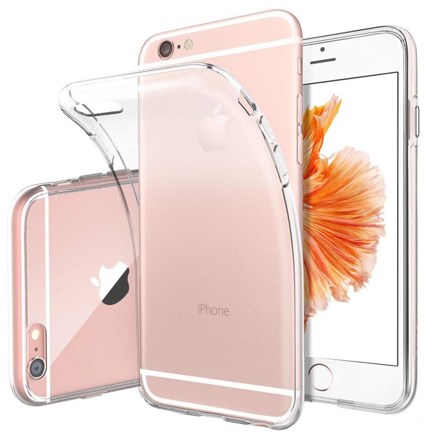 CoolGadget Handyhülle Silikon Handy Hülle Slim für Apple iPhone 6s Plus / 6 Plus 5,5 Zoll, dünne TPU Schutzhülle Case in transparent / durchsichtig
