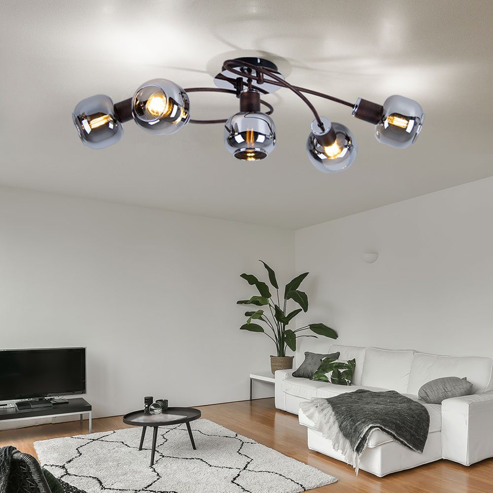 etc-shop LED Deckenspot, Leuchtmittel Deckenleuchte nicht inklusive, Deckenlampe Wohnzimmerlampe Rauch Design Küchenleuchte