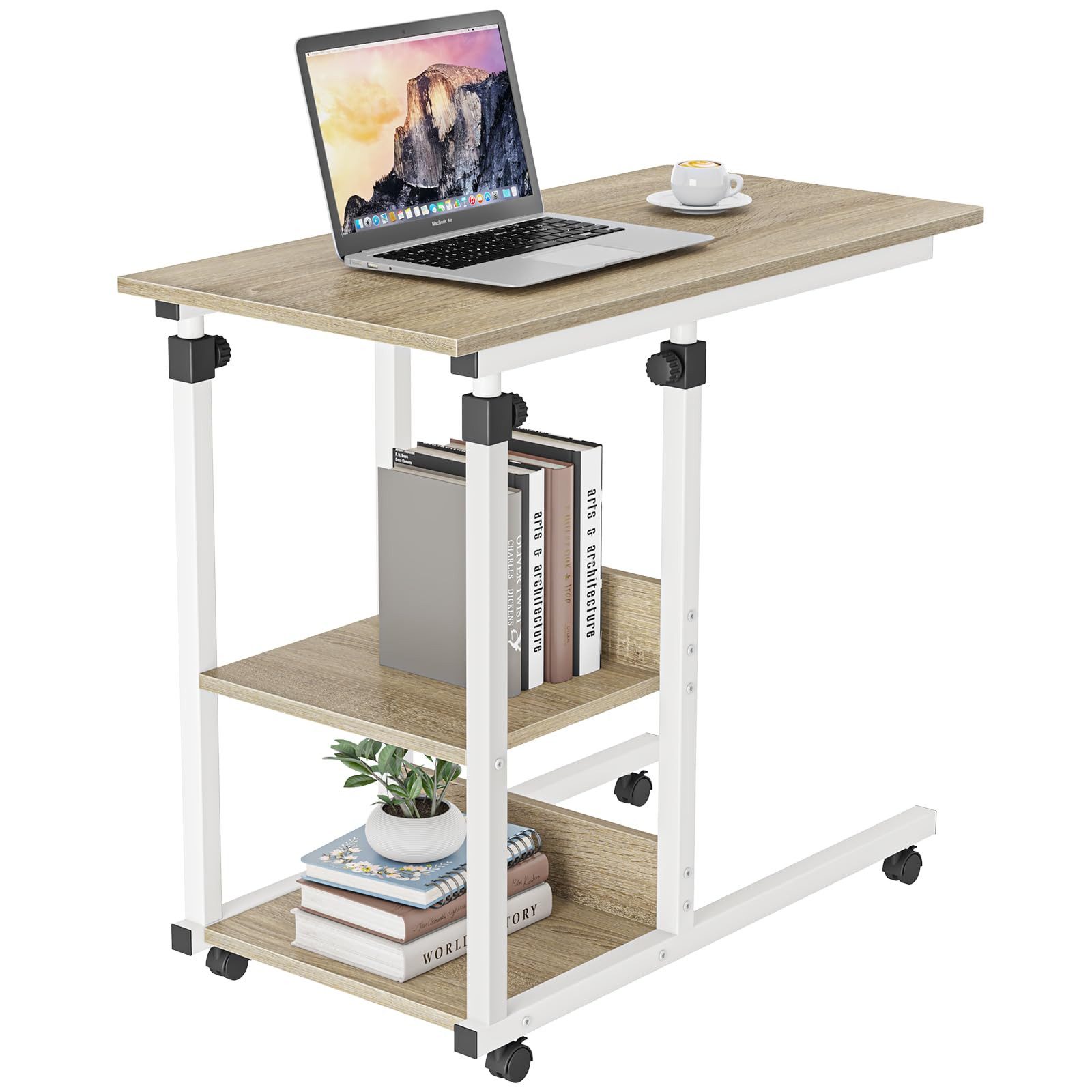 Dripex Beistelltisch Schreibtisch mit Rollen Computertisch Höhenverstellbar günstig online kaufen