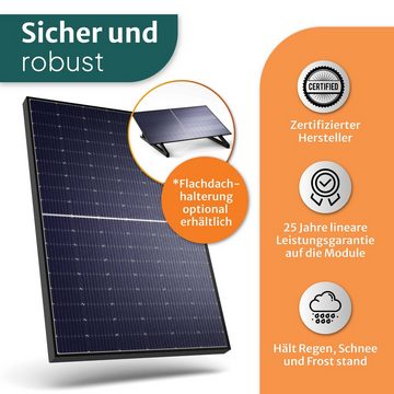 StromGanzEinfach Solarmodul STROMGANZEINFACH 2x425W ohne Halterung - 10m Kabel Balkon-Solaranlage