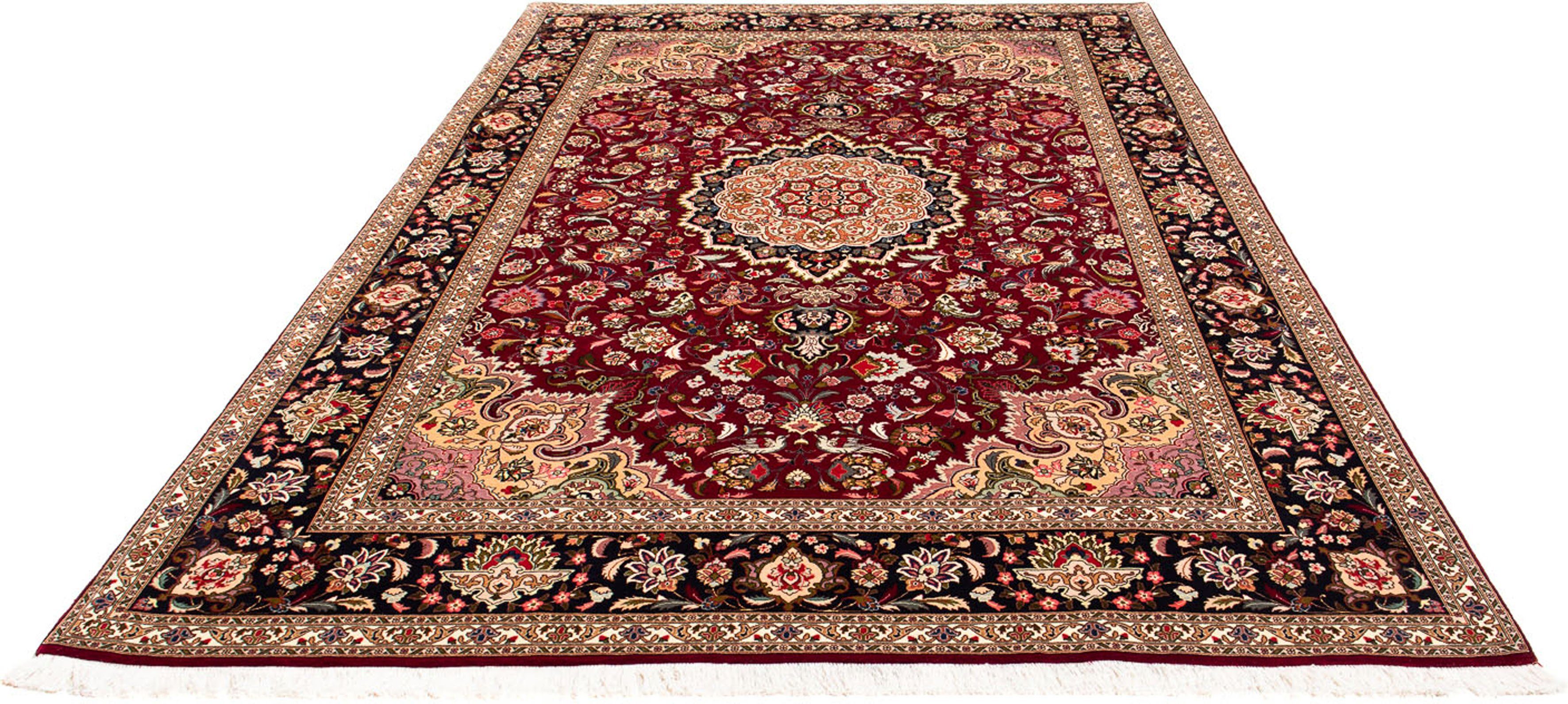 Orientteppich Perser - Täbriz - Royal - 300 x 202 cm - dunkelrot, morgenland, rechteckig, Höhe: 7 mm, Wohnzimmer, Handgeknüpft, Einzelstück mit Zertifikat | Kurzflor-Teppiche