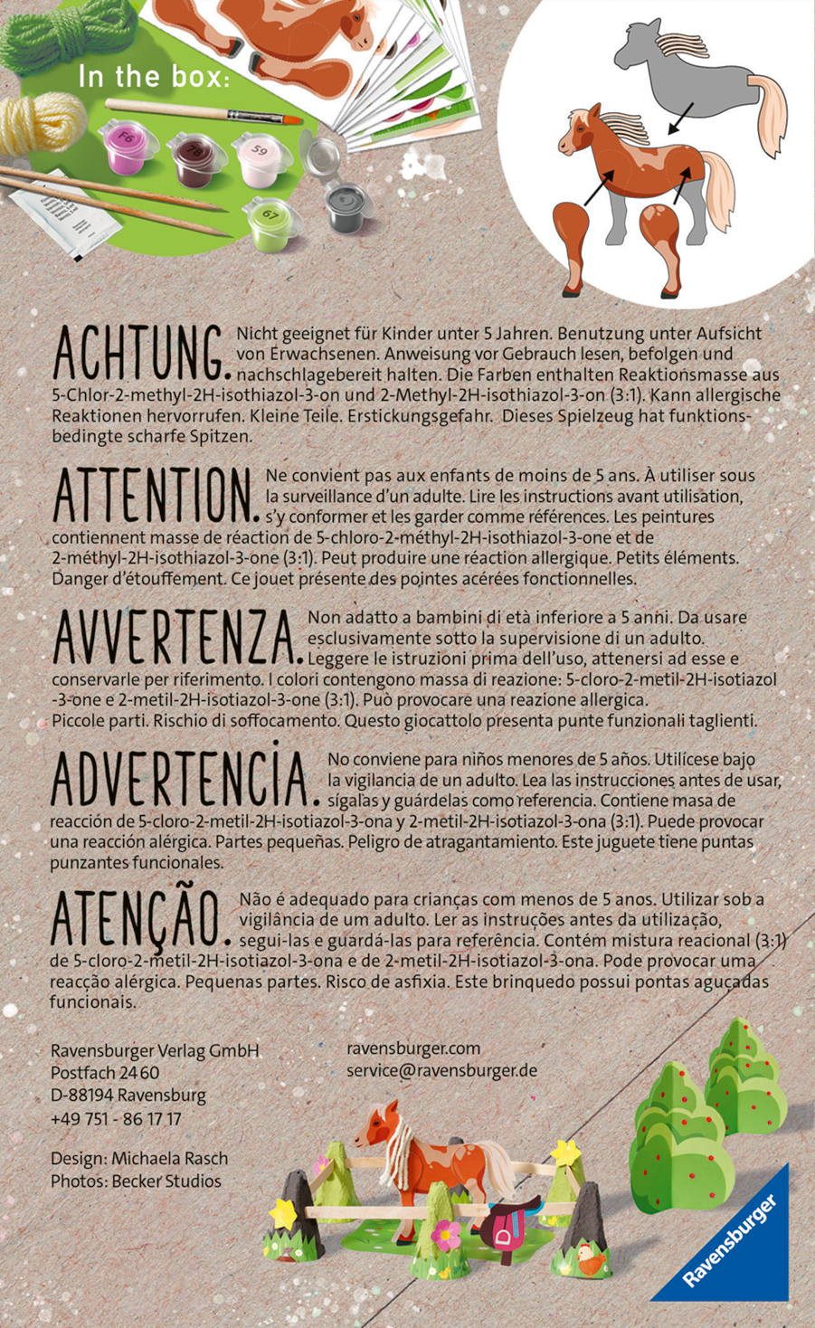 Ravensburger Kreativset Upcycling Basteln EcoCreate Mini Glückliche Zeit mit Pferden 23919