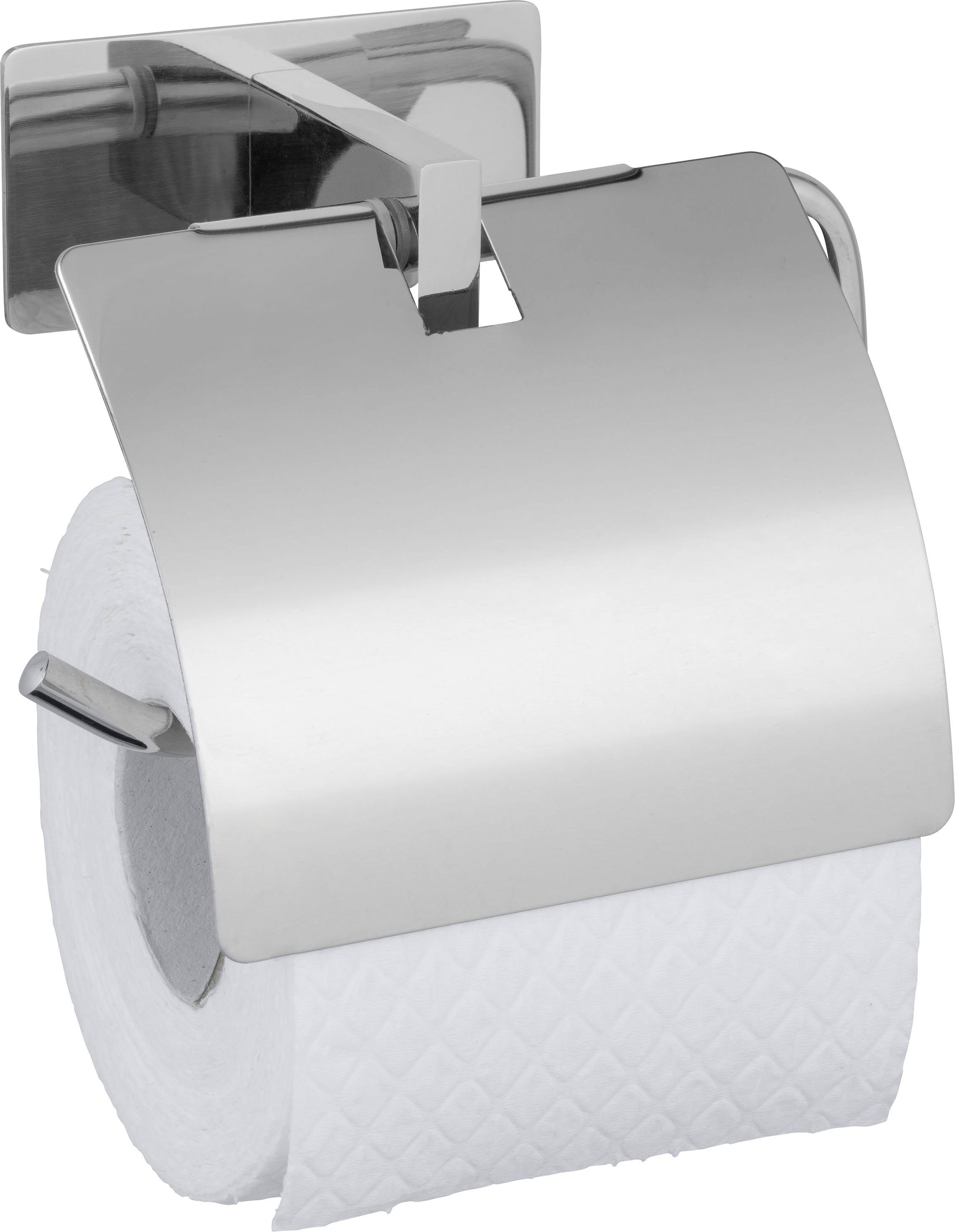 WENKO Turbo-Loc® Befestigen Genova Toilettenpapierhalter ohne bohren Shine,