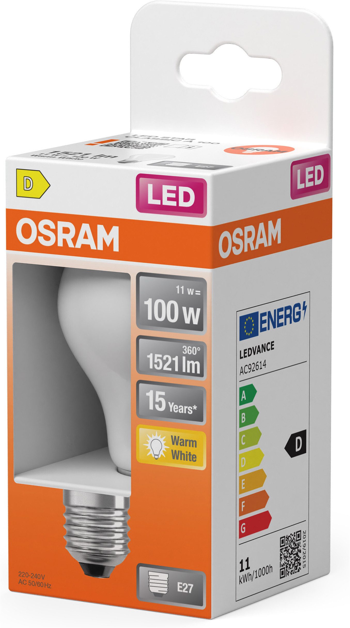Osram LED-Leuchtmittel LED-Lampe Classic, E27, 1 St., Warmweiß