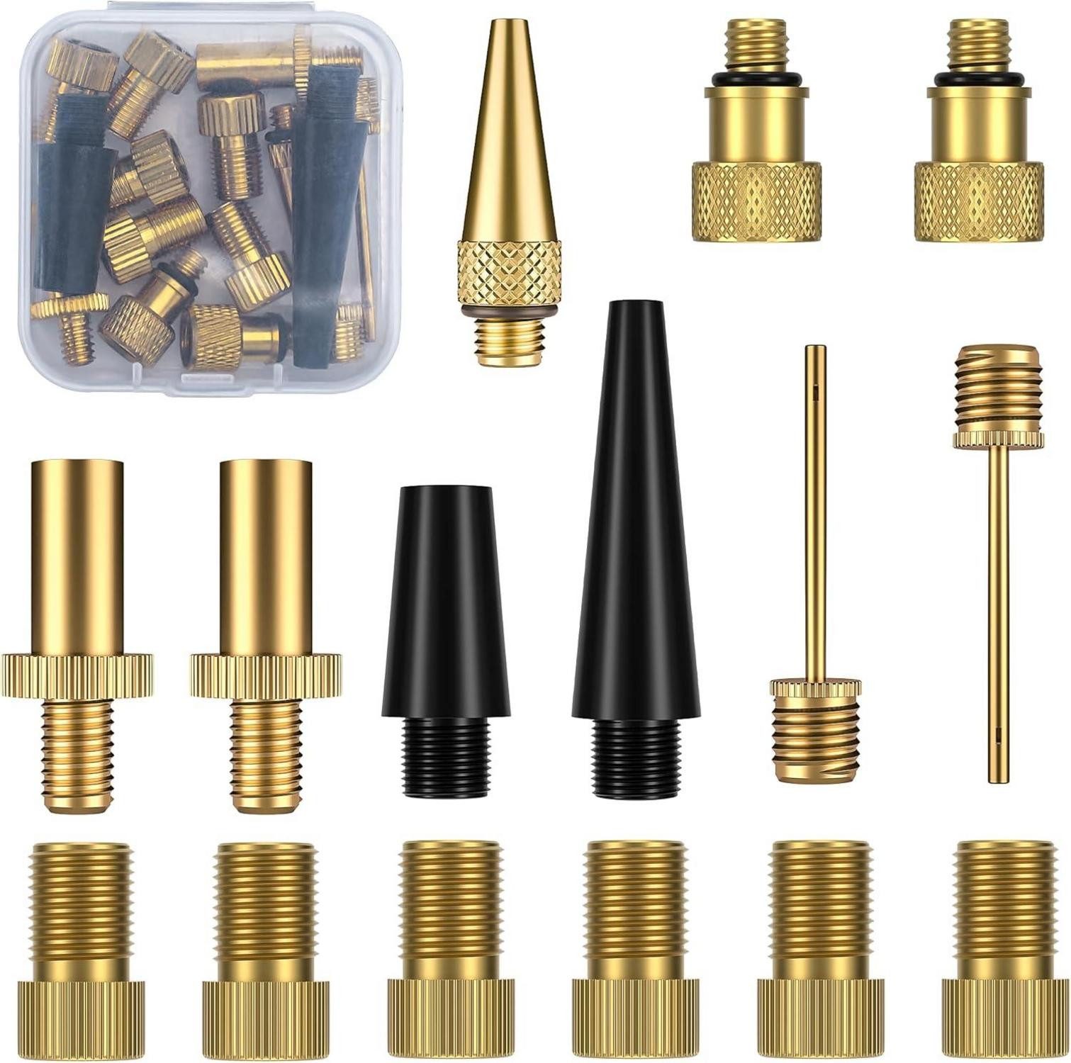 Fahrradständer Fahrradventil Adapter Set mit Sortierbox, Ventiladapter für