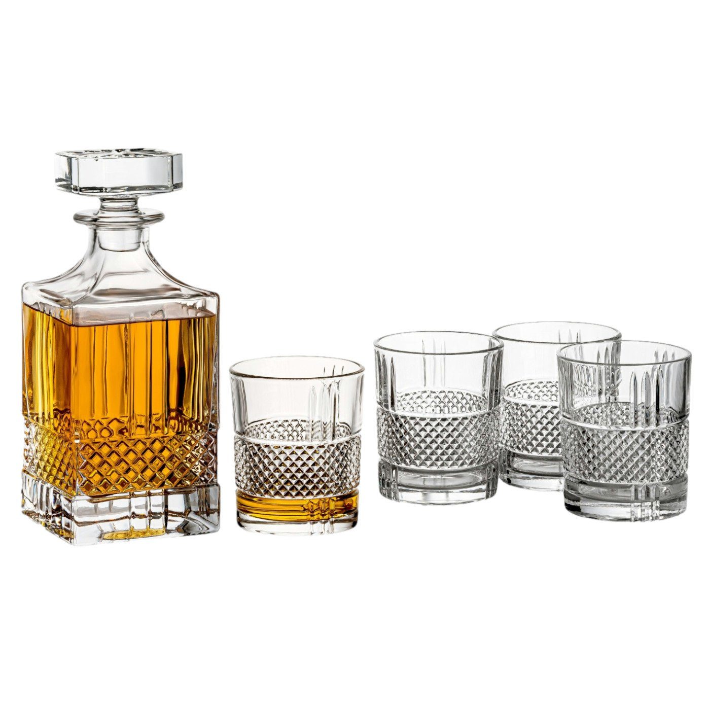 Karaffe Whiskykaraffe mit 4 Gläser - Whisky-Set aus hochwertigem Glas