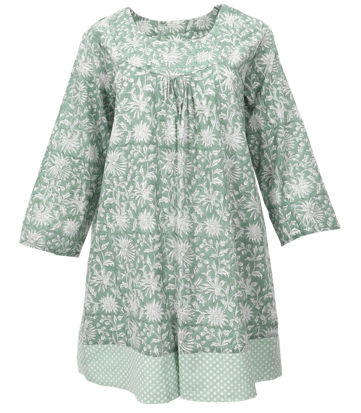 Longbluse Boho Maxitunika, sommerliches Minikleid -..