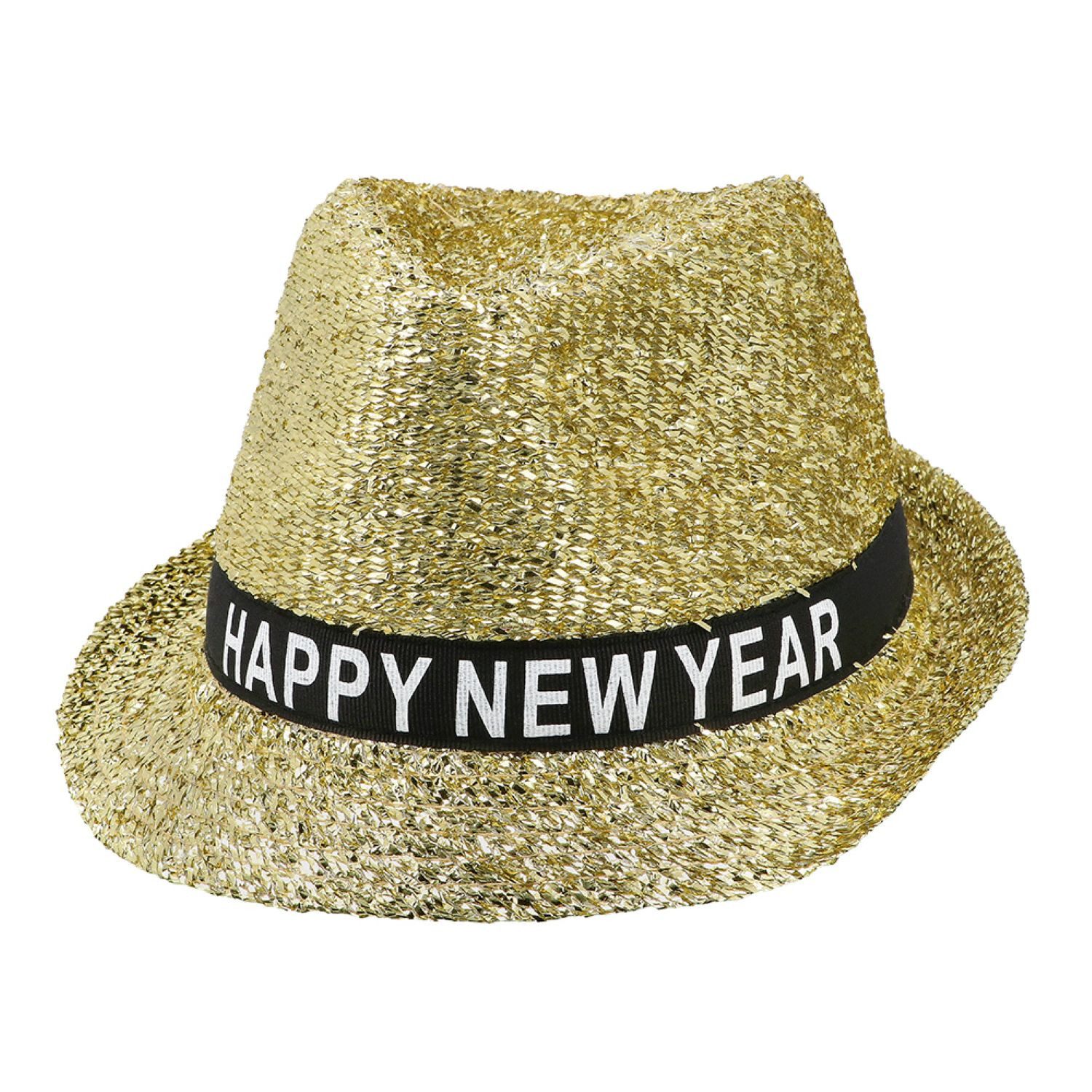 Kostüm Hut Sparkling 'Happy New Year', Gold - Silvester
