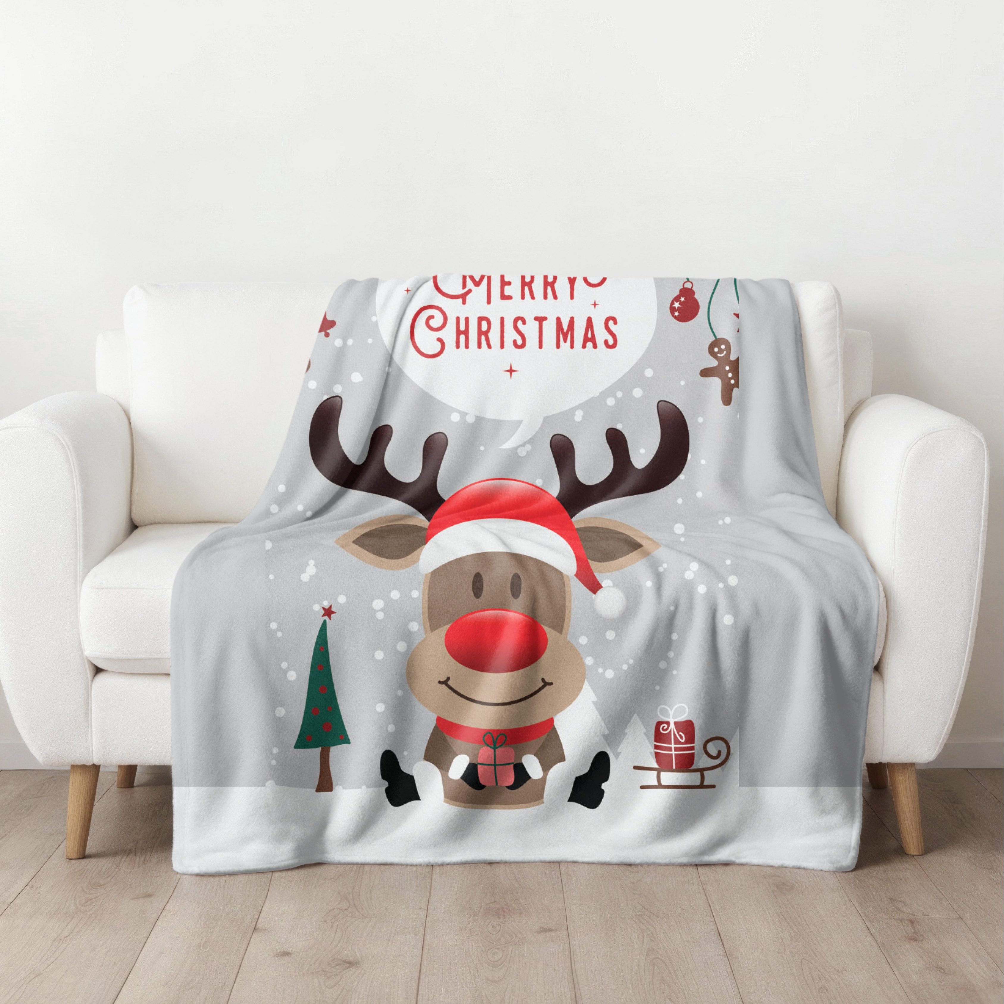 Wohndecke Merry Christmas flauschig 150x200 cm, Geschenk für Frauen und Män günstig online kaufen