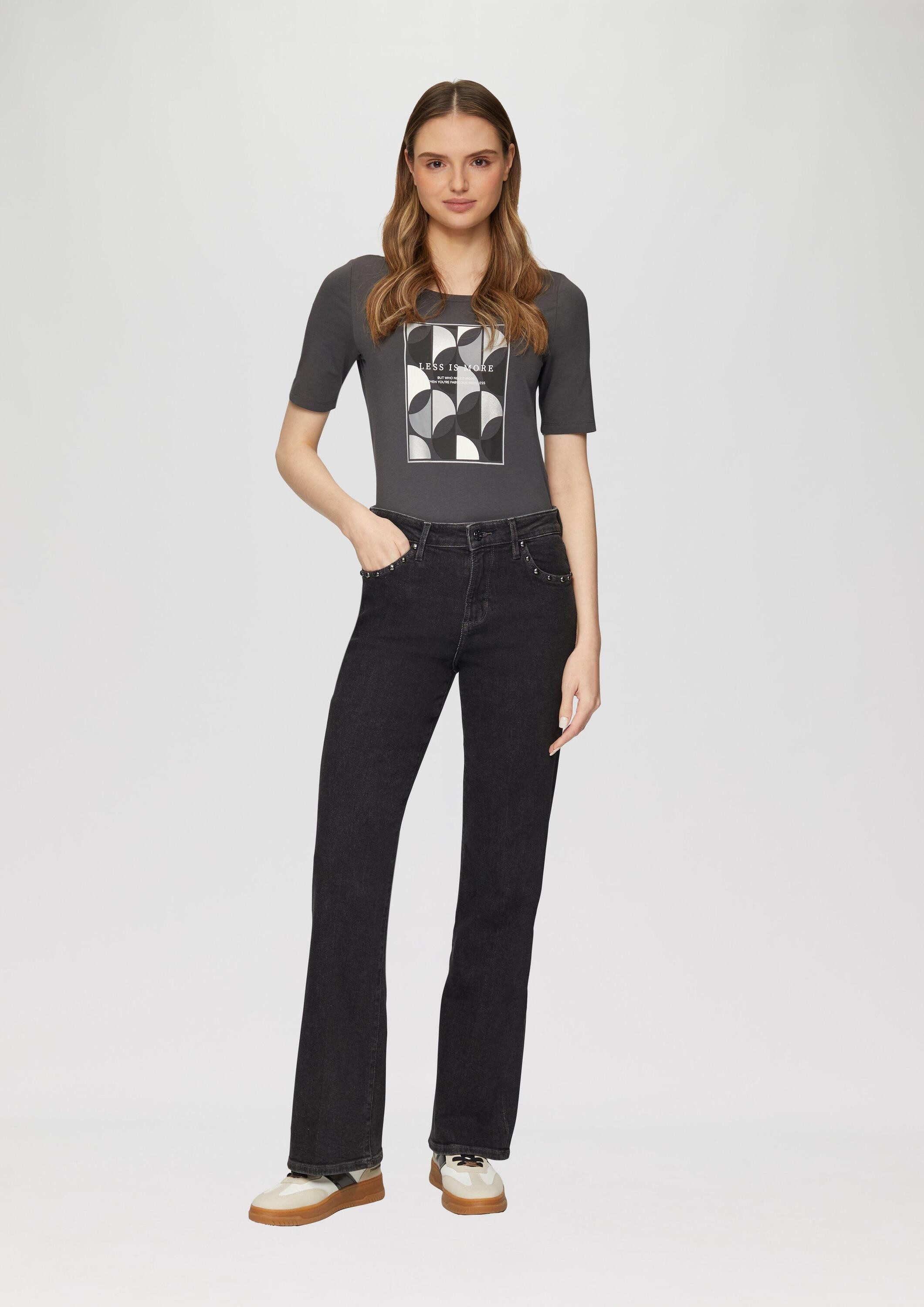 s.Oliver Bootcut-Jeans Jeans-Hose Jeans Flared / Slim Fit / Mid Rise / Flared Leg / mit Nieten