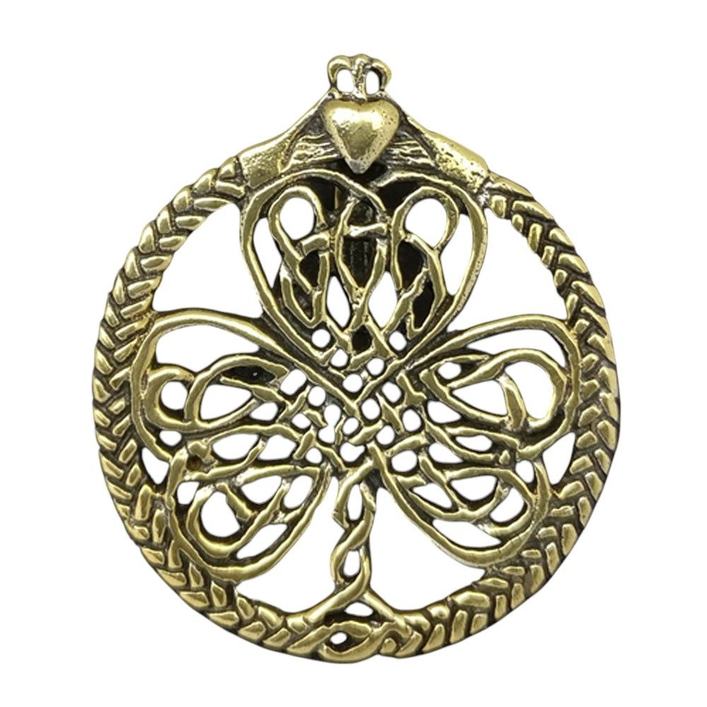 Kettenanhänger Irisches Kleeblat keltischer Knoten Claddagh Bronze Anhänger Schmuck