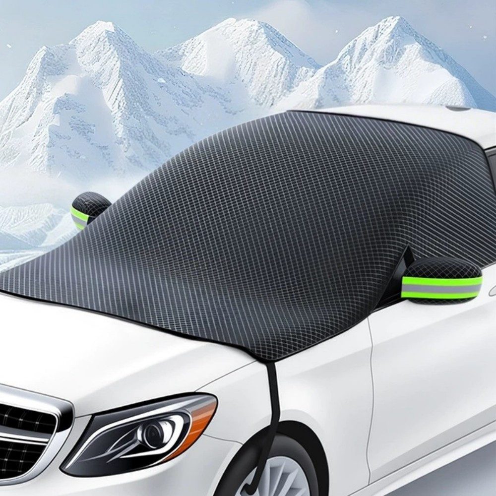 FANNOU Frontscheibenabdeckung Winter, magnetischer Frost, Ca. 260 x 115 cm (flach), für Pkw, SUV, Lieferwagen und kleine Lkw geeignet