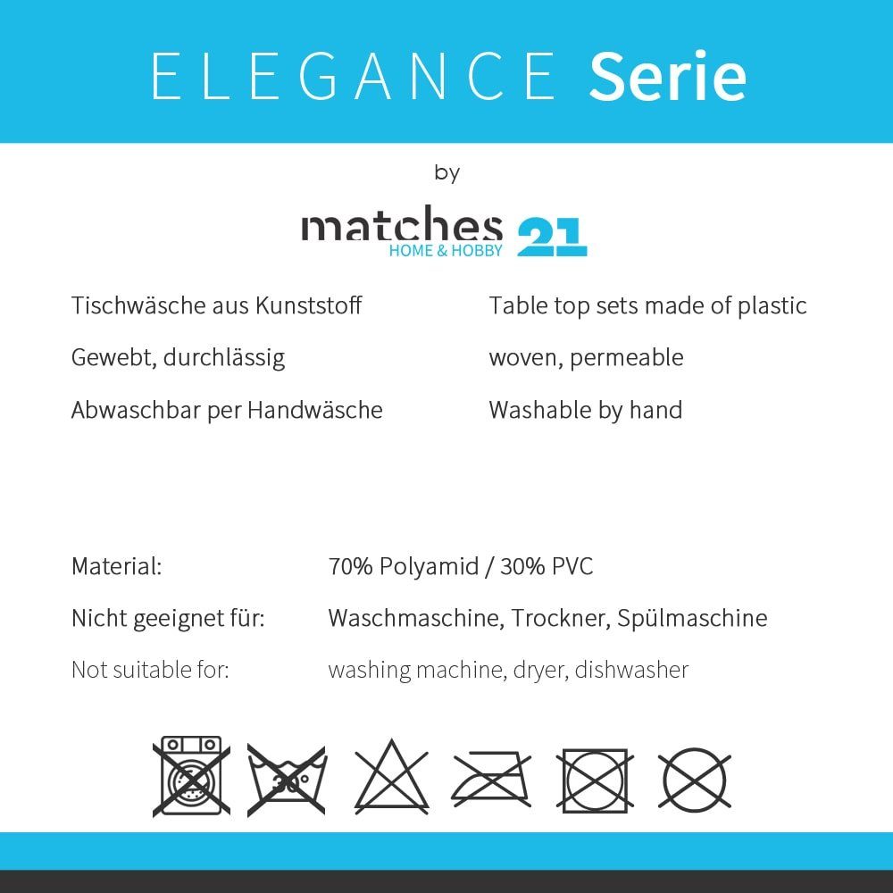 (12-St) HOBBY, Platzset, ELEGANCE Set matches21 cm, Platzset HOME blau & 12er 45x30