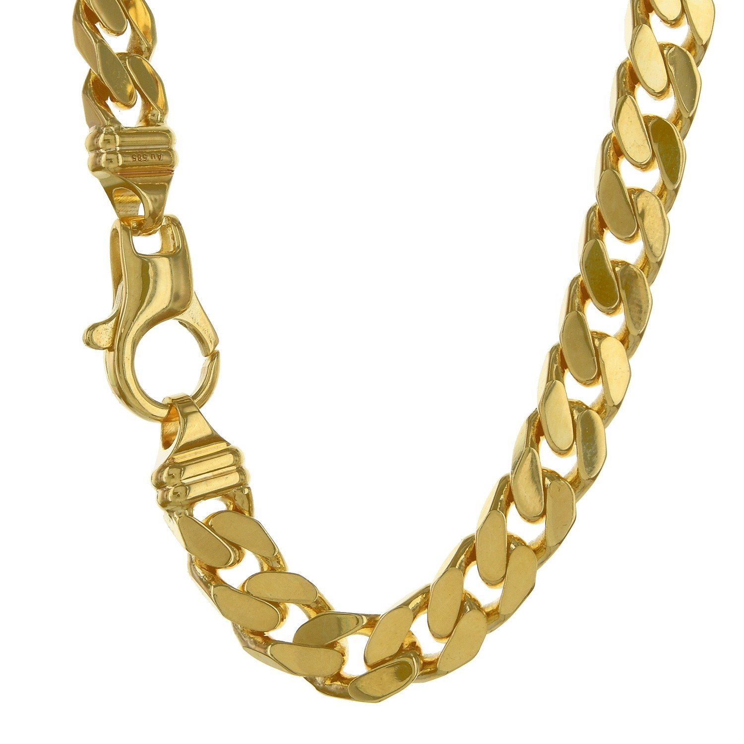 HOPLO Panzerkette Panzerkette 585 - 14 Karat Gold 7,0 mm Kettenlänge 50 cm günstig online kaufen
