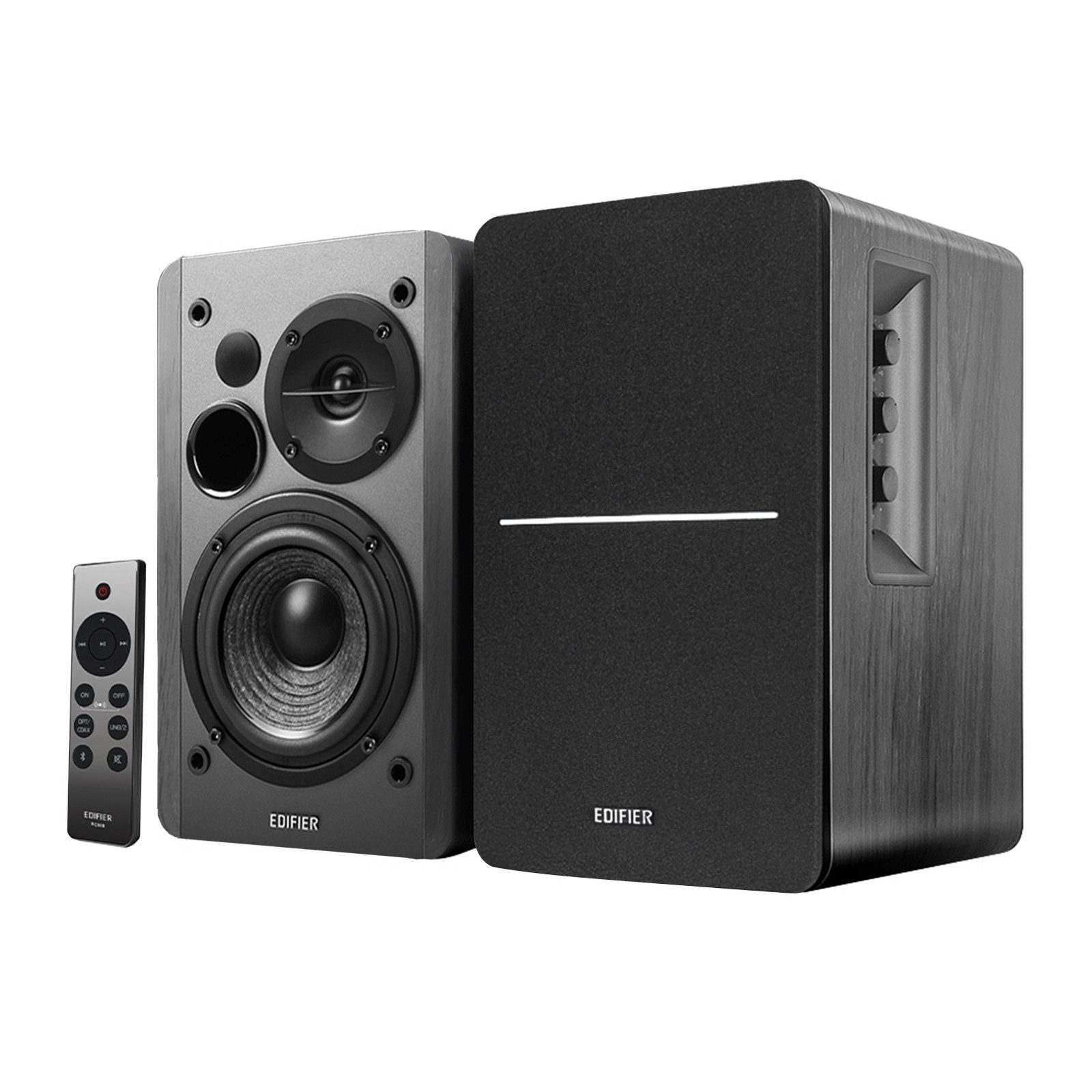 Edifier® R1280DBs Regal-Lautsprecher 2.0 (A2DP, AVRCP, aptX, 42 W, Aktive Studiomonitore mit Bluetooth, Fernbedienung)