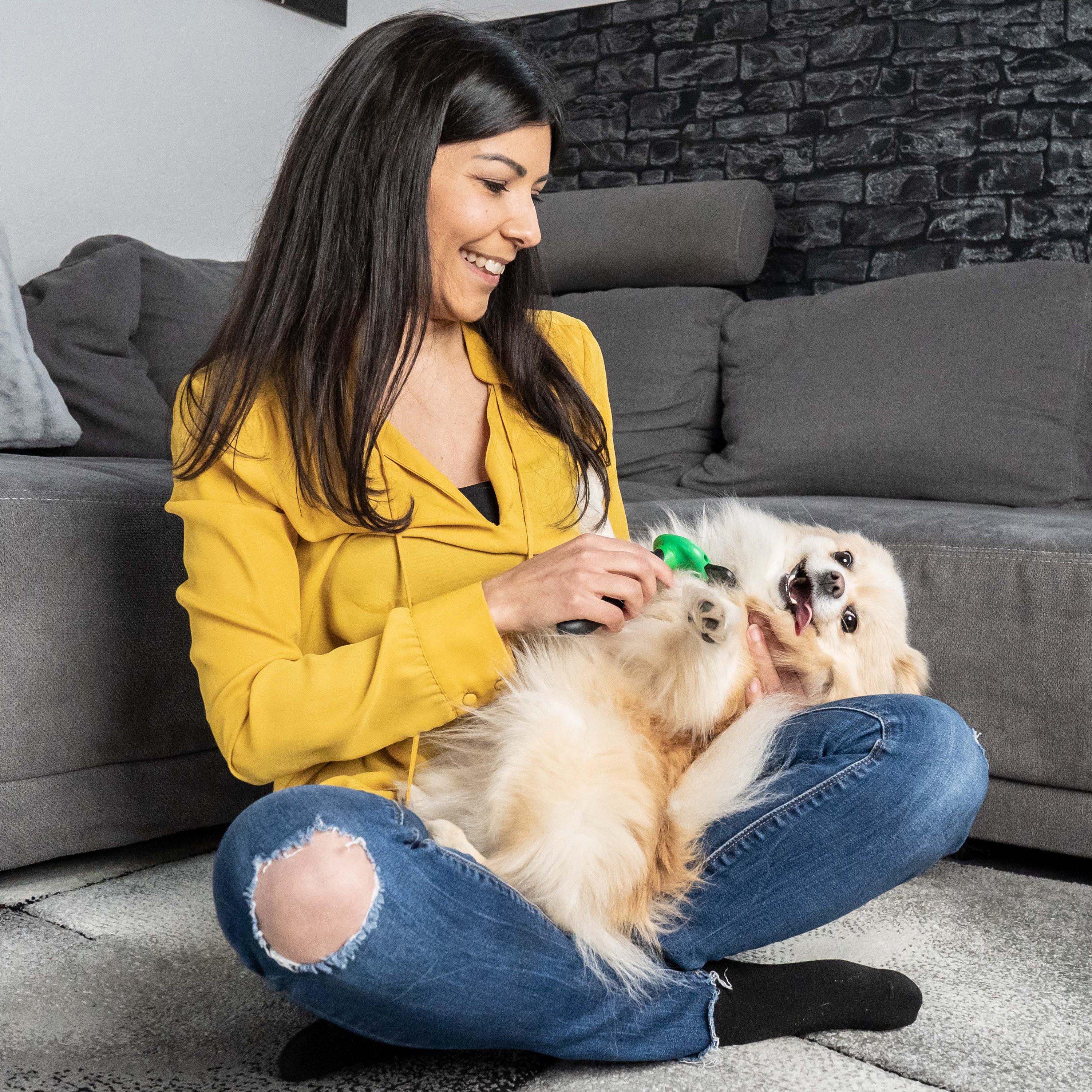 FinoPet Fellbürste Hundebürste für Kurzhaar & Langhaar Hunde, Edelstahl, Für kleine, mittlere und große Hunde
