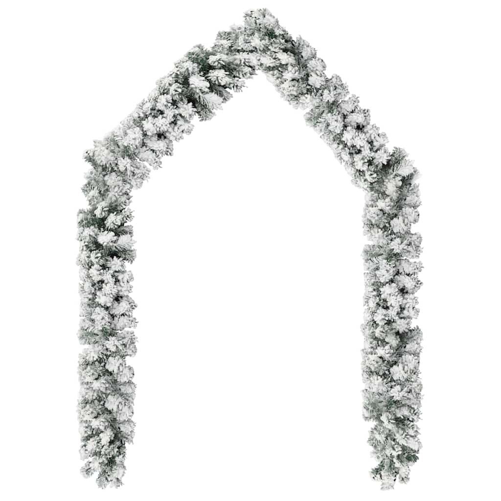vidaXL Christbaumschmuck Weihnachtsgirlande mit Schnee Grün 5 m PVC (1-tlg) – Bild 3 von 5