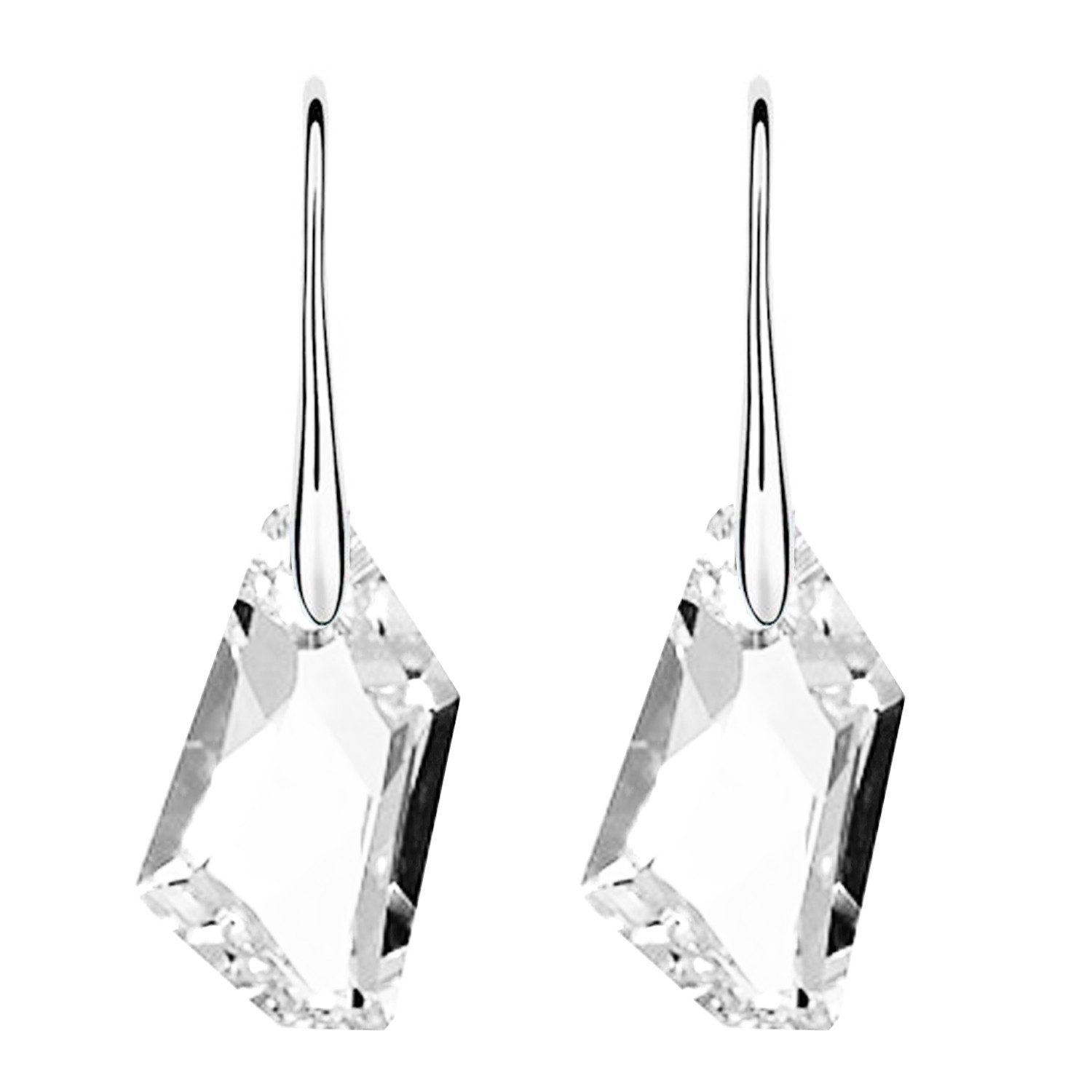 LÖB Paar Ohrstecker 925 Silber Ohrringe Hängend Tropfen Kristall Anhänger Modern Filigran (Geschenke für Frauen Damen Beste Freundin Mutter Mama Ehefrau Oma sie zum Geburtstag Schmuck Sommer, Inkl. Schmuckbox), Minimalistisch Geometrisch Dezent Zart Elegant Schmuck Brautschmuck