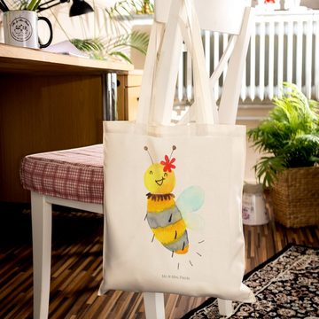 Mr. & Mrs. Panda Tragetasche Biene Blume - Transparent - Geschenk, Beuteltasche, Einkaufstasche, W (1-tlg), Lange Tragegriffe